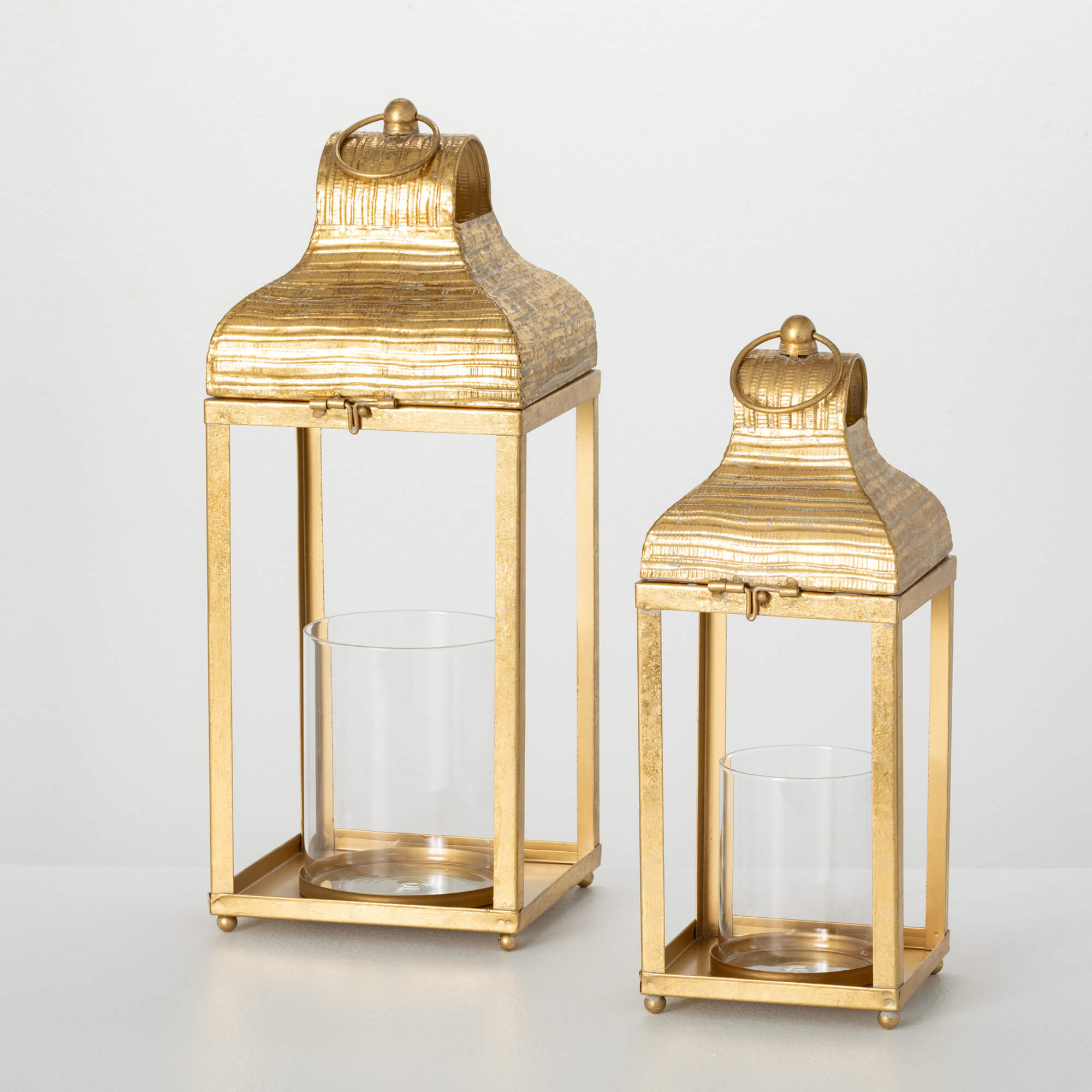 METALLIC GOLD LANTERN SET