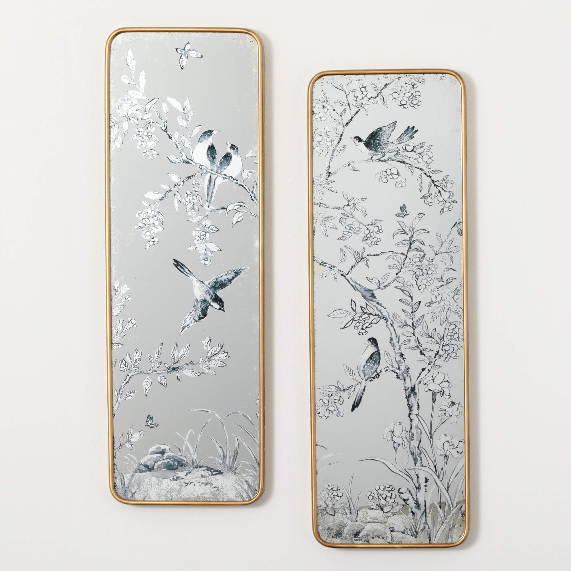 BIRD MIRROR WALL DECOR Set 2