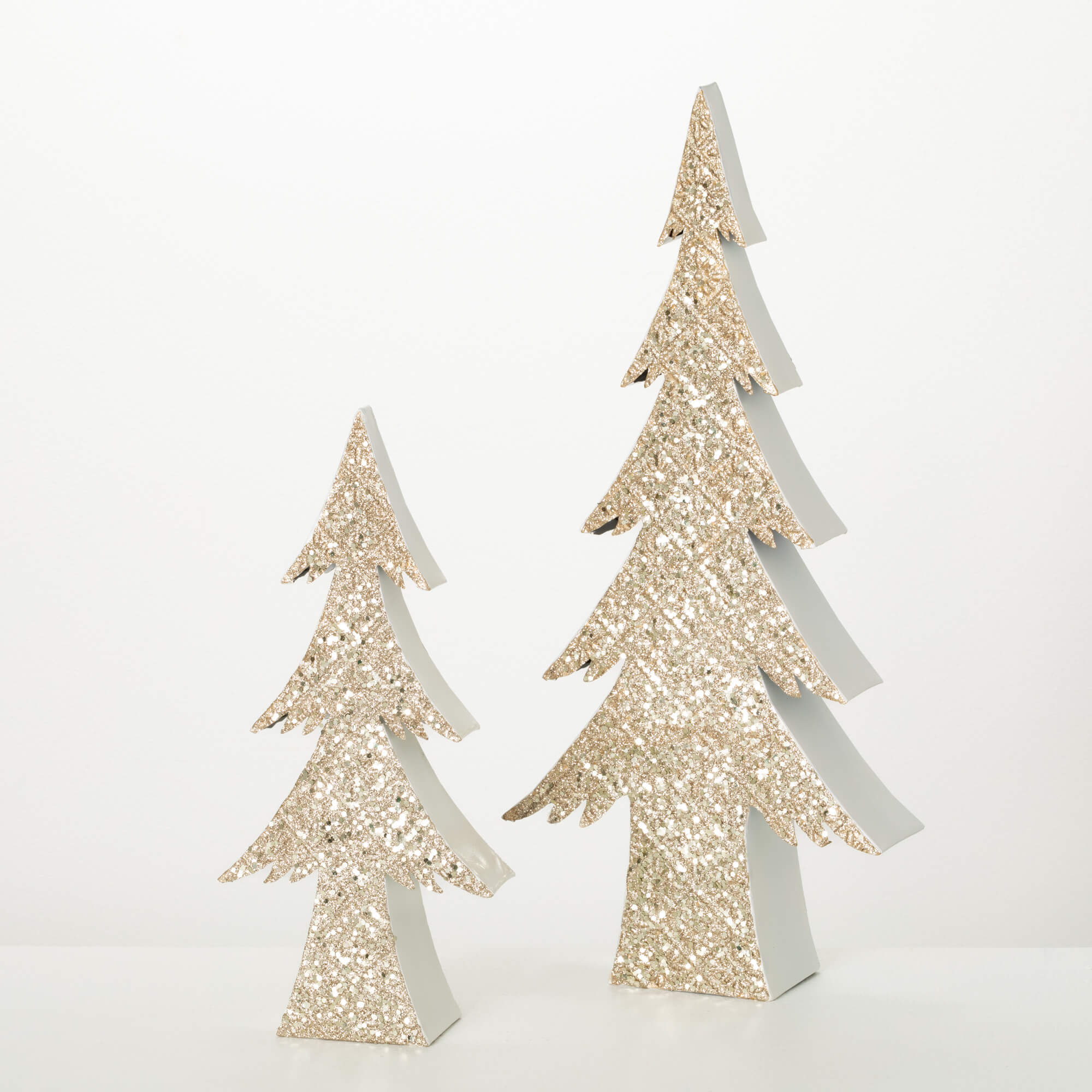 GLITTERED PINE TREE FIGURES 2