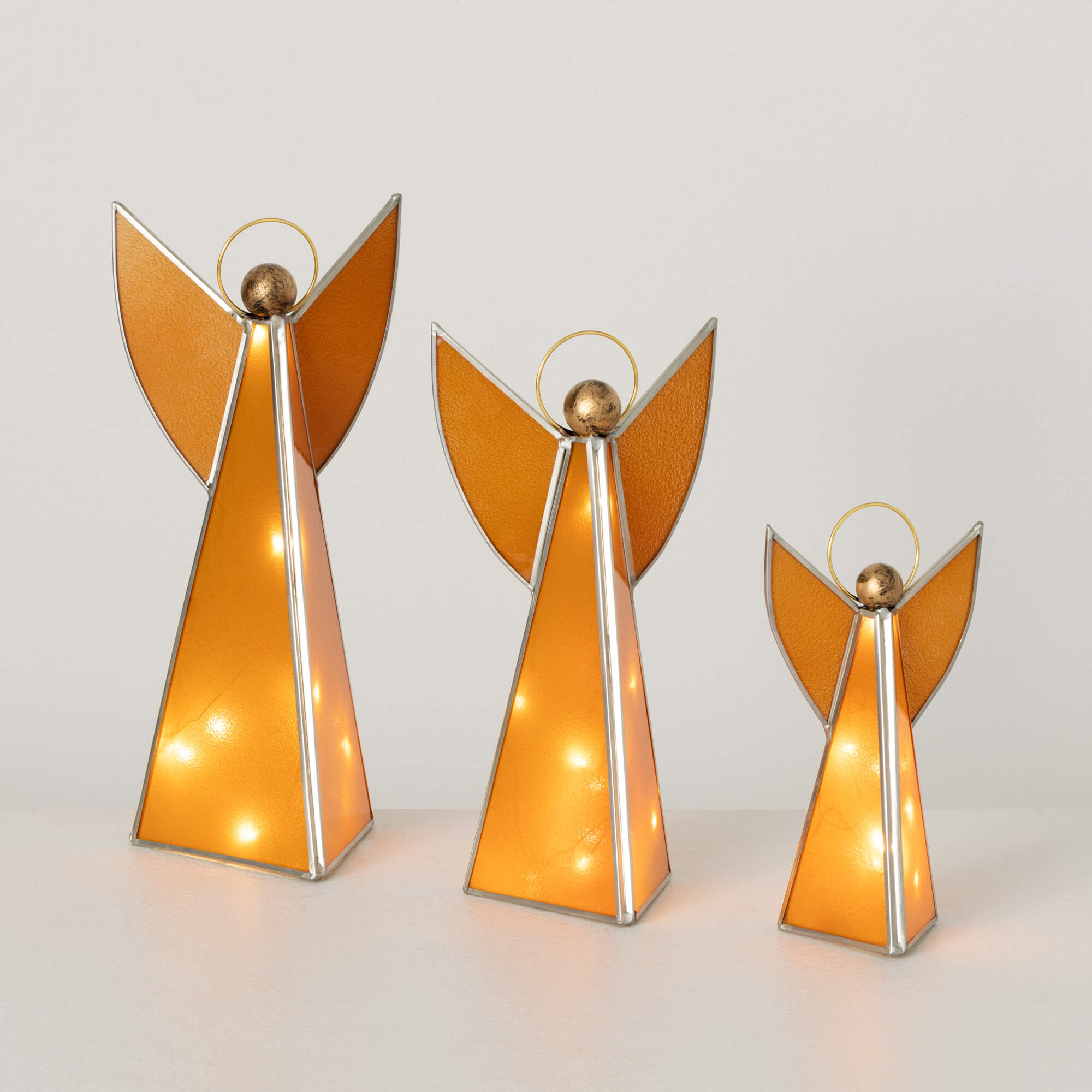 LED GOLDEN ANGEL FIGURE SET 3