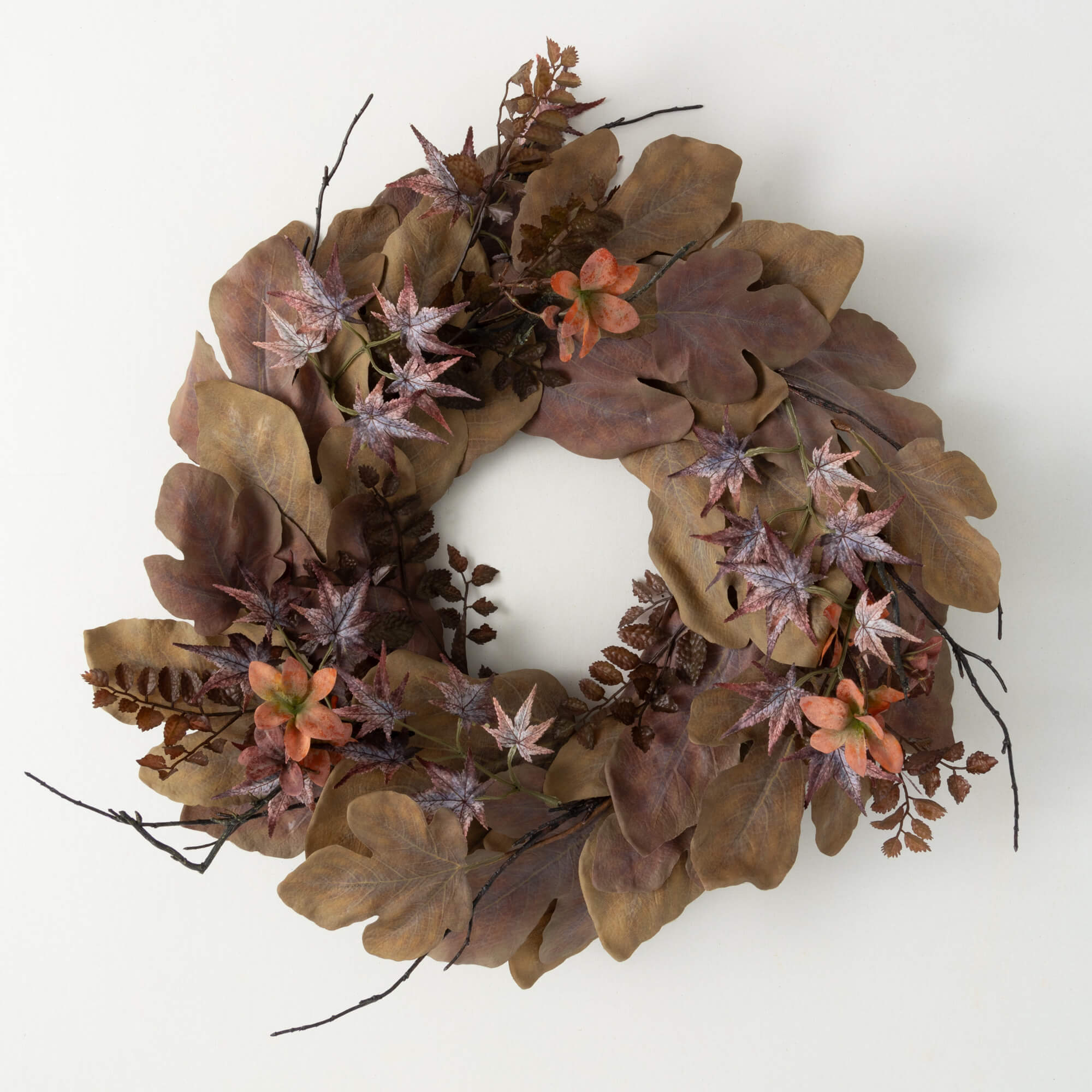 MIXED LEAF RUSTIC FALL WREATH