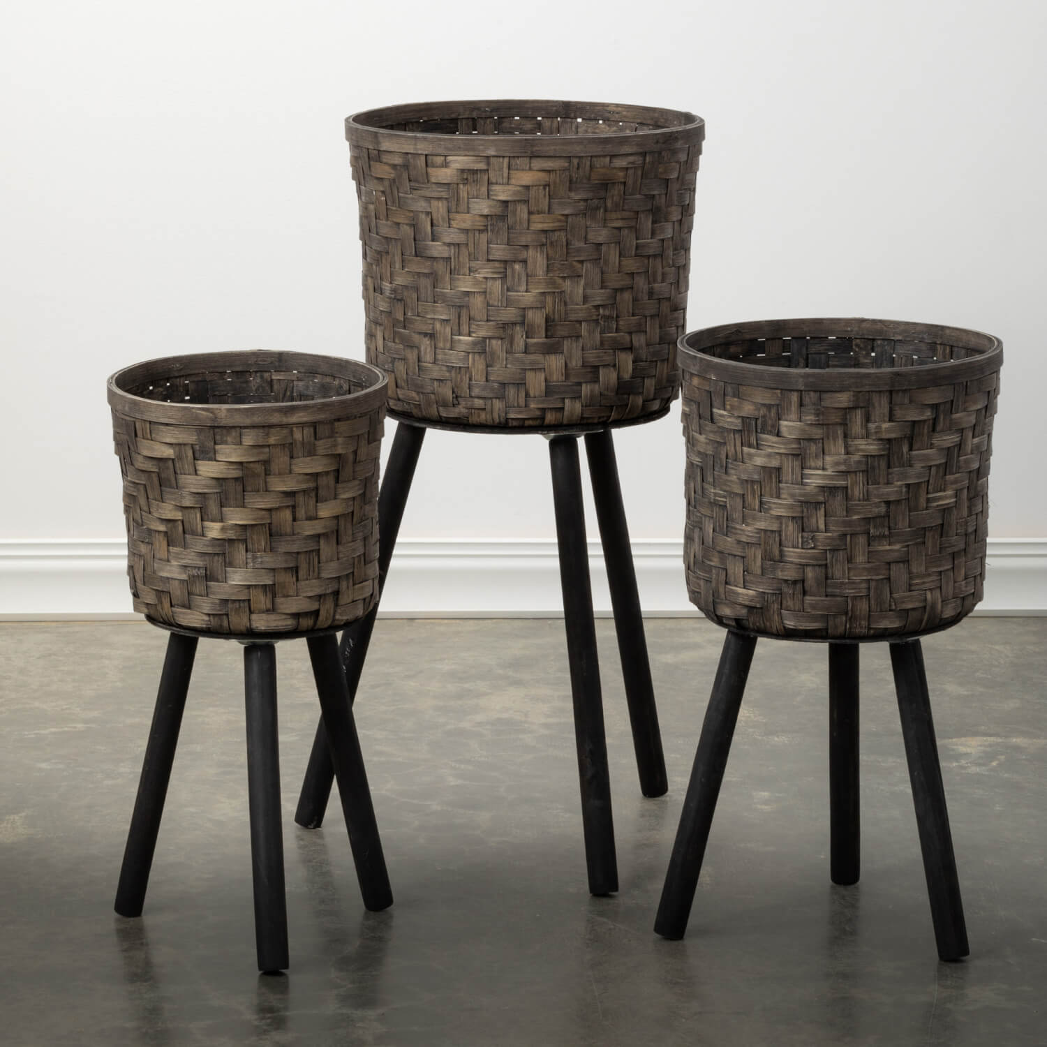 BASKET ON STAND SET OF 3