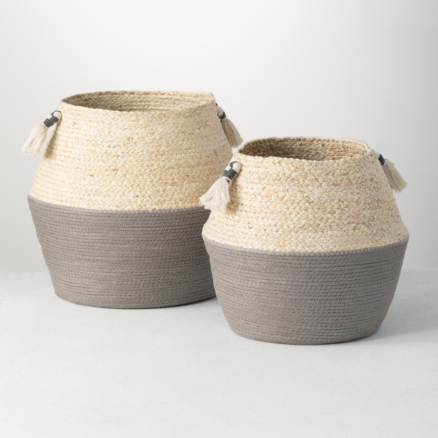 WOVEN TOTE BASKET SET 2