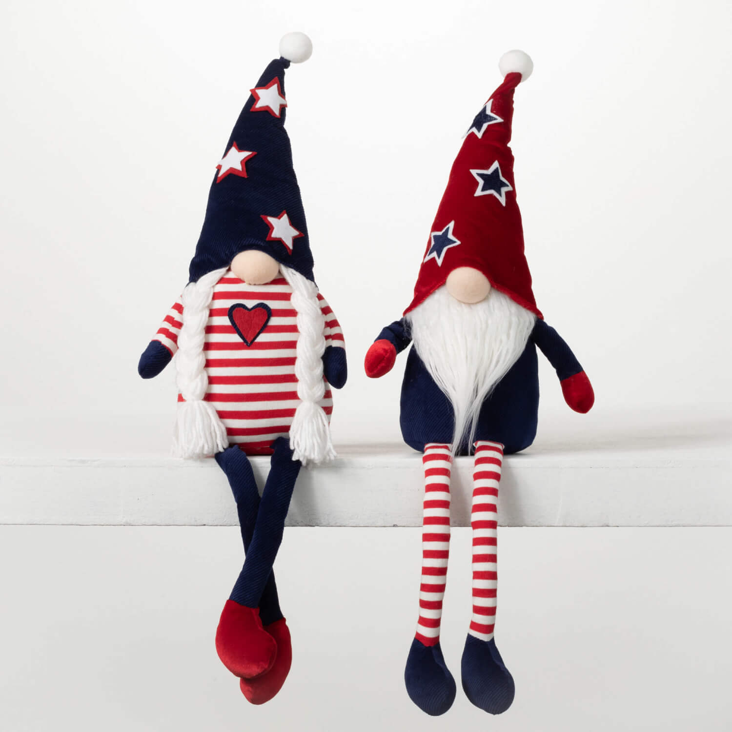 PATRIOTIC PLUSH GNOME SET OF 2