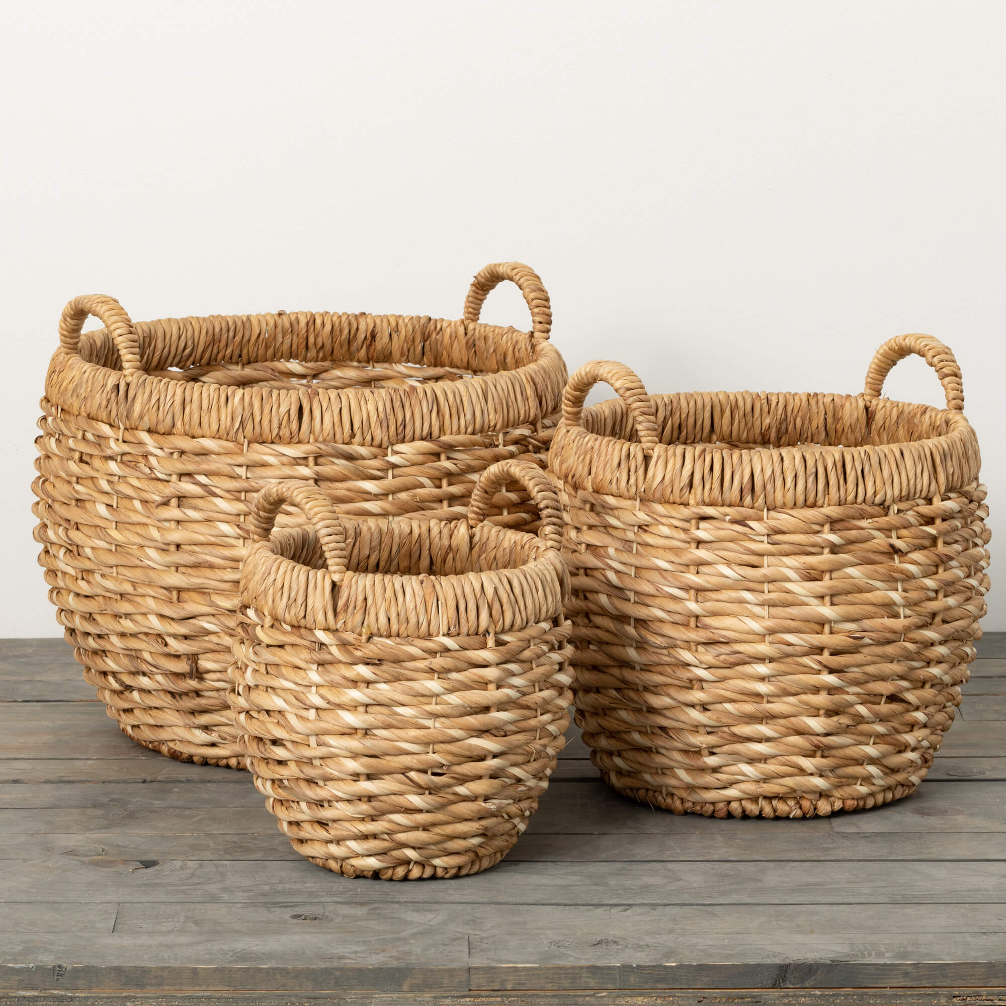 CHUNKY WOVEN BASKET TRIO