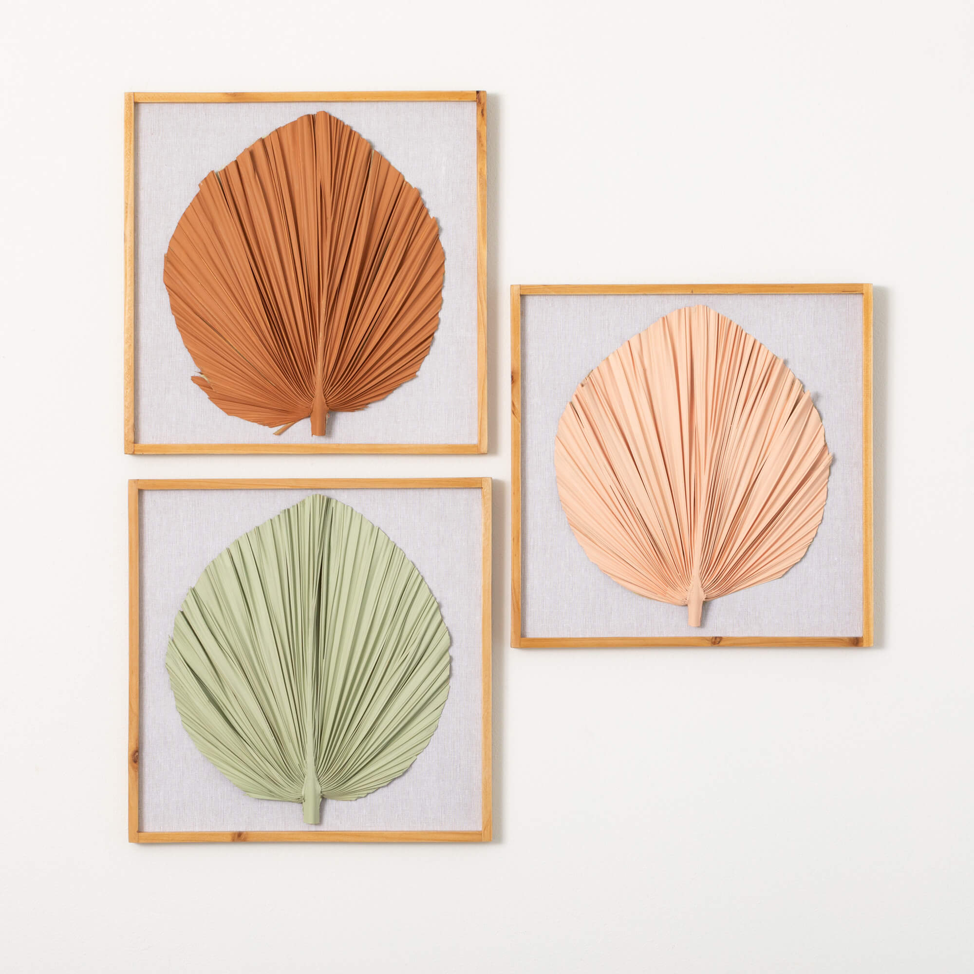 DRIED PALM LEAF WALL DECOR SET