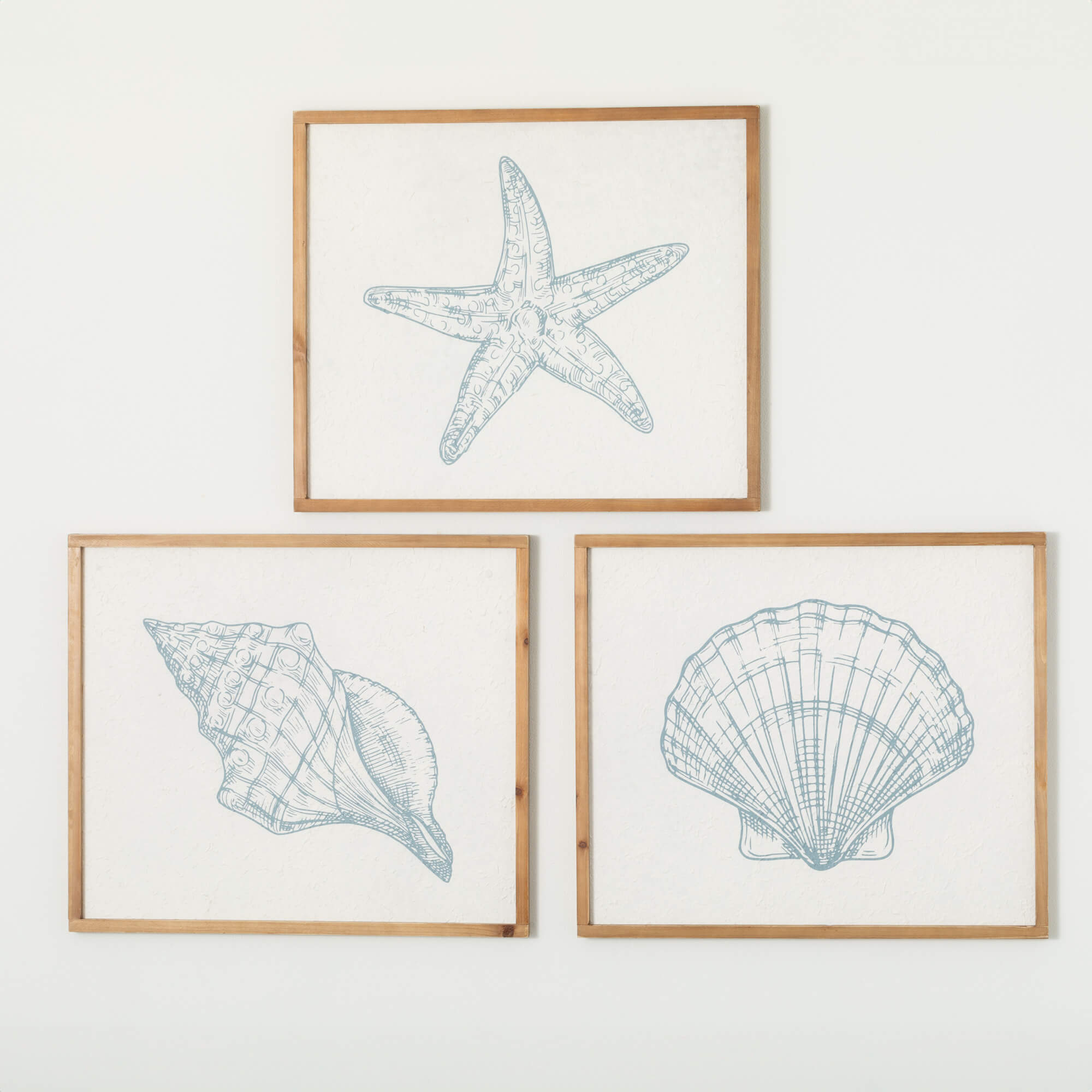 SEASHELL ICONS WALL DECOR TRIO