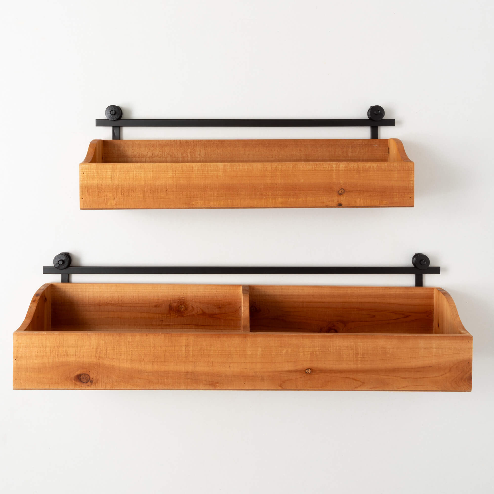 WOODEN WALL TRUG SET OF 2