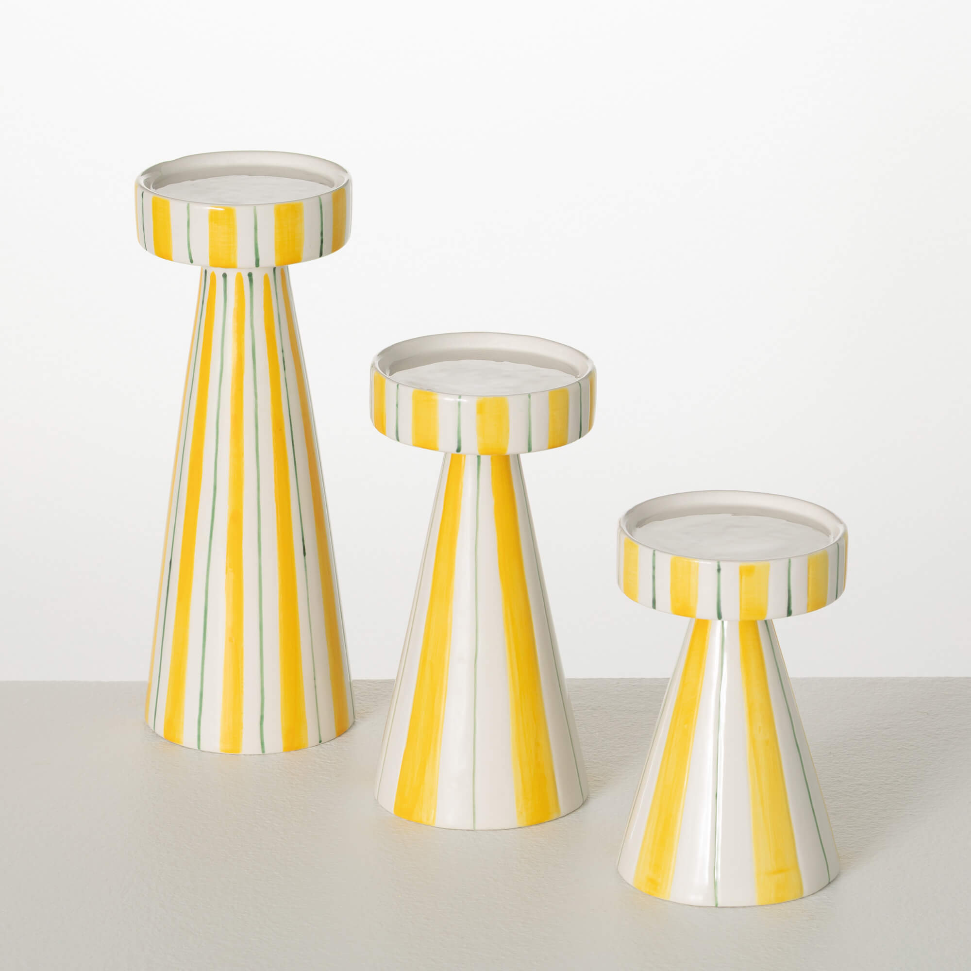 STRIPED PILLAR HOLDER Set 3