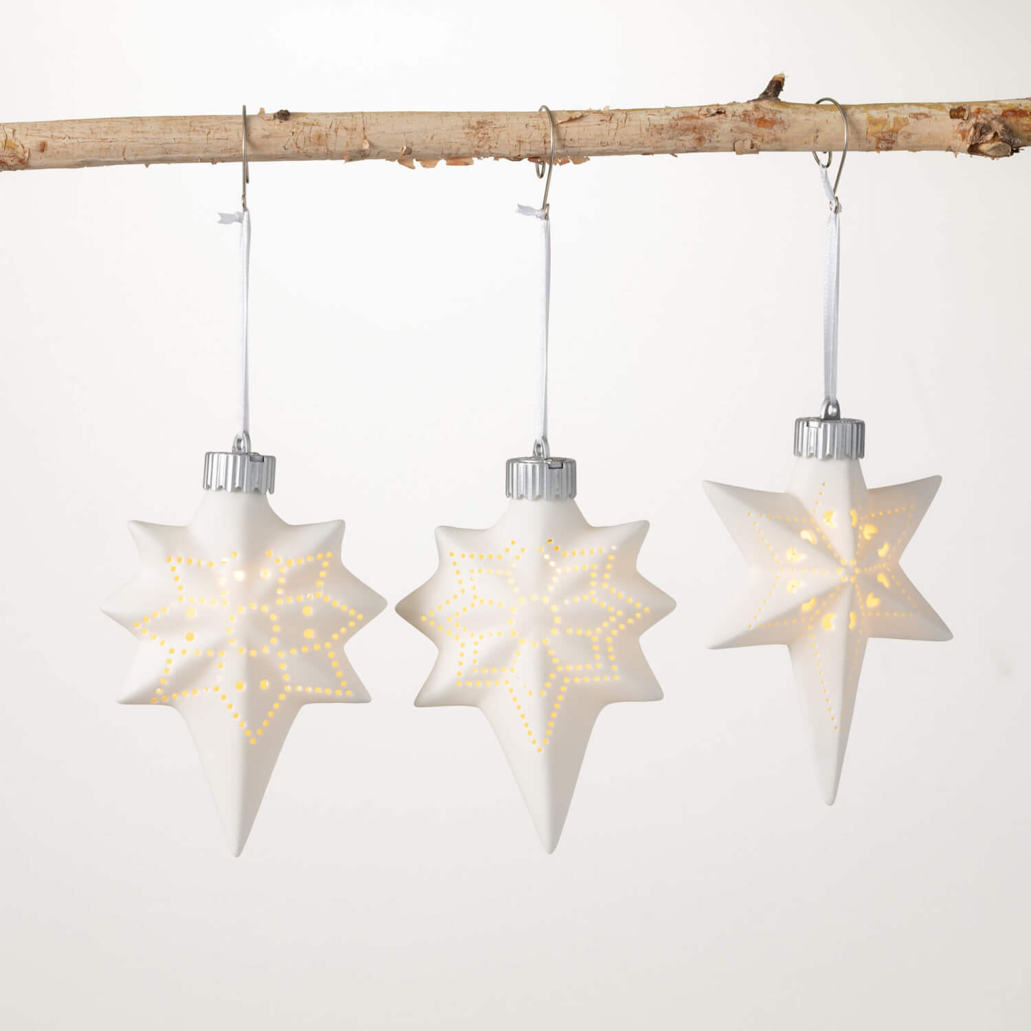 LED CERAMIC SNOWFLAKE SET OF 3