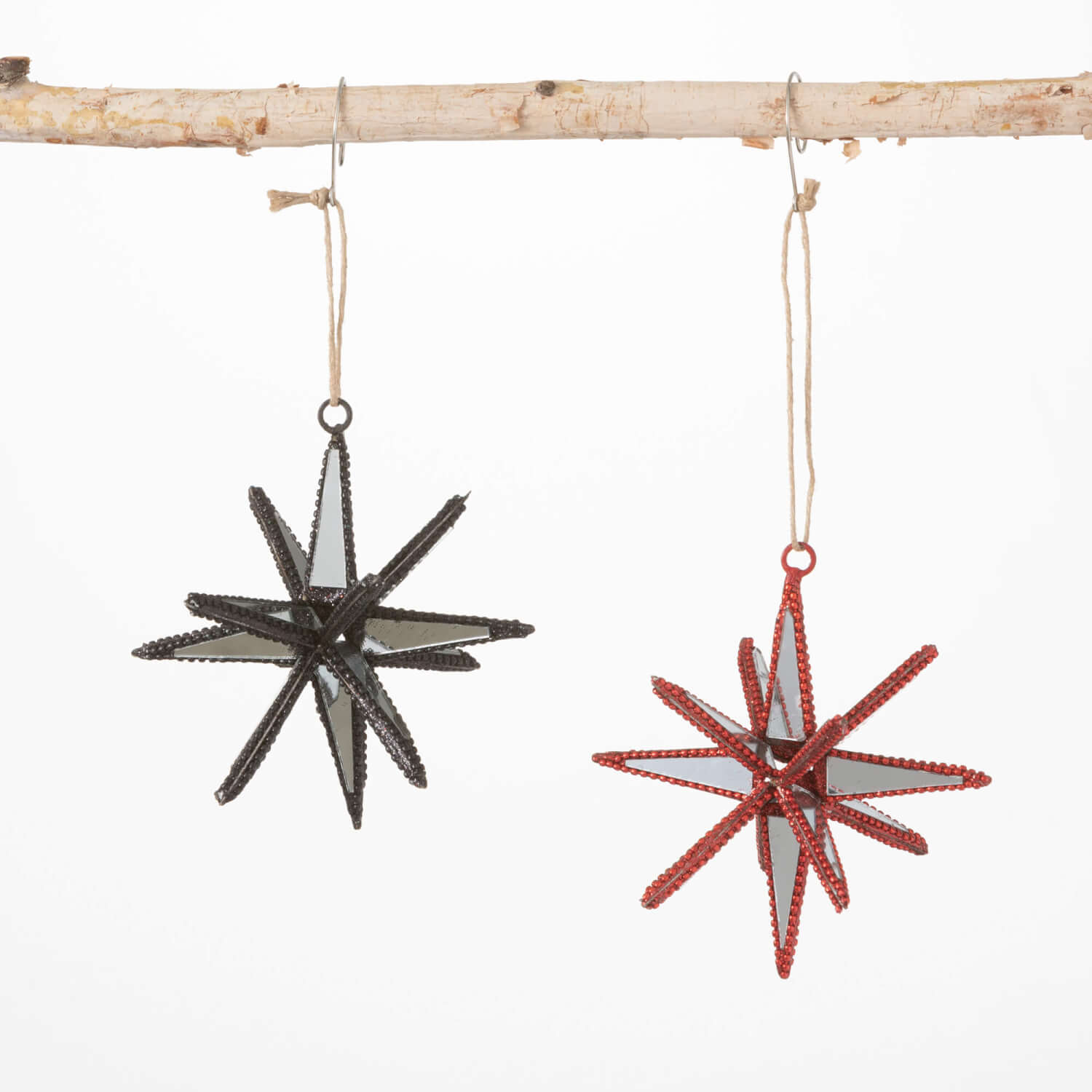 MIRRORED STARBURST ORNAMENTS