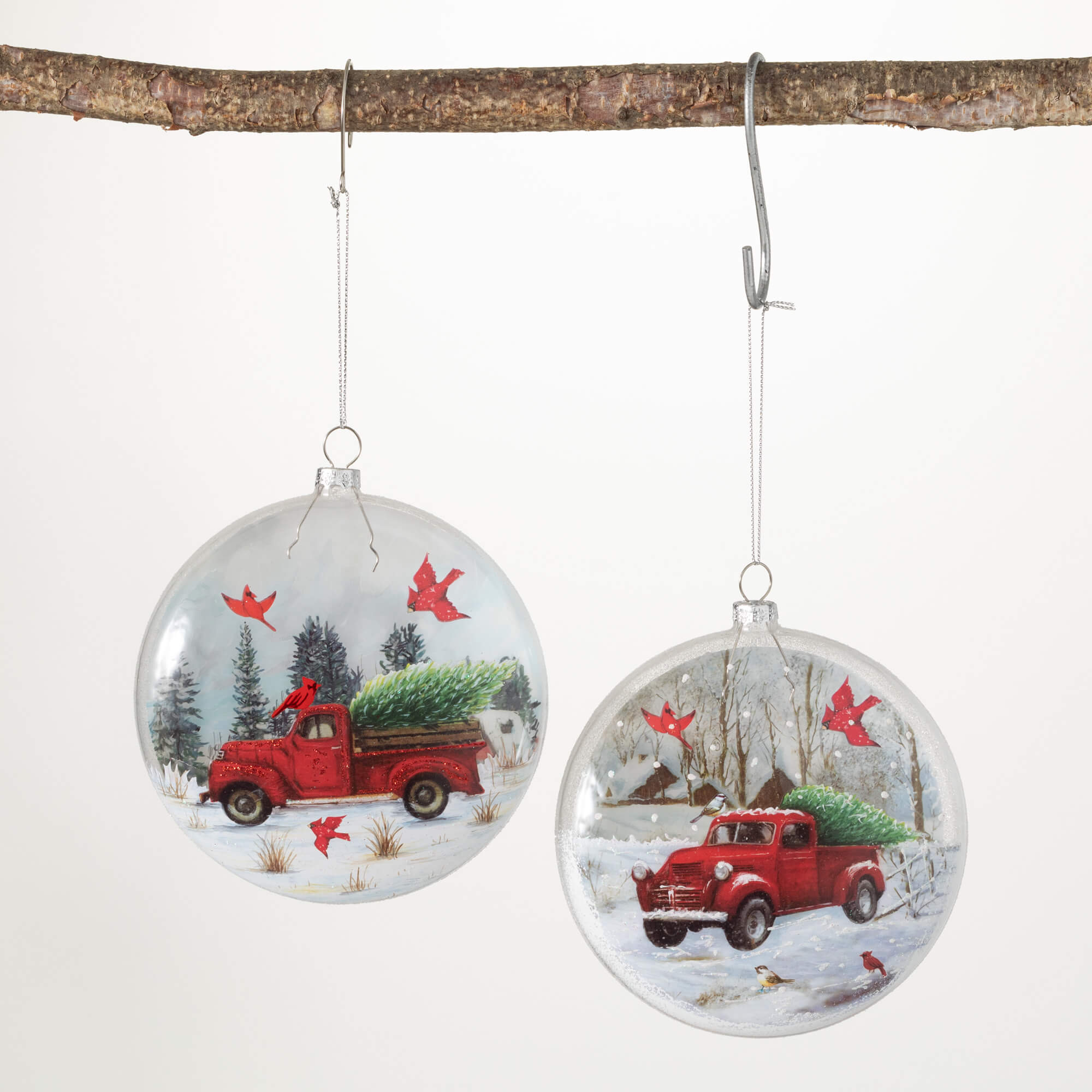 TRUCH AND BIRD ORNAMENT SET