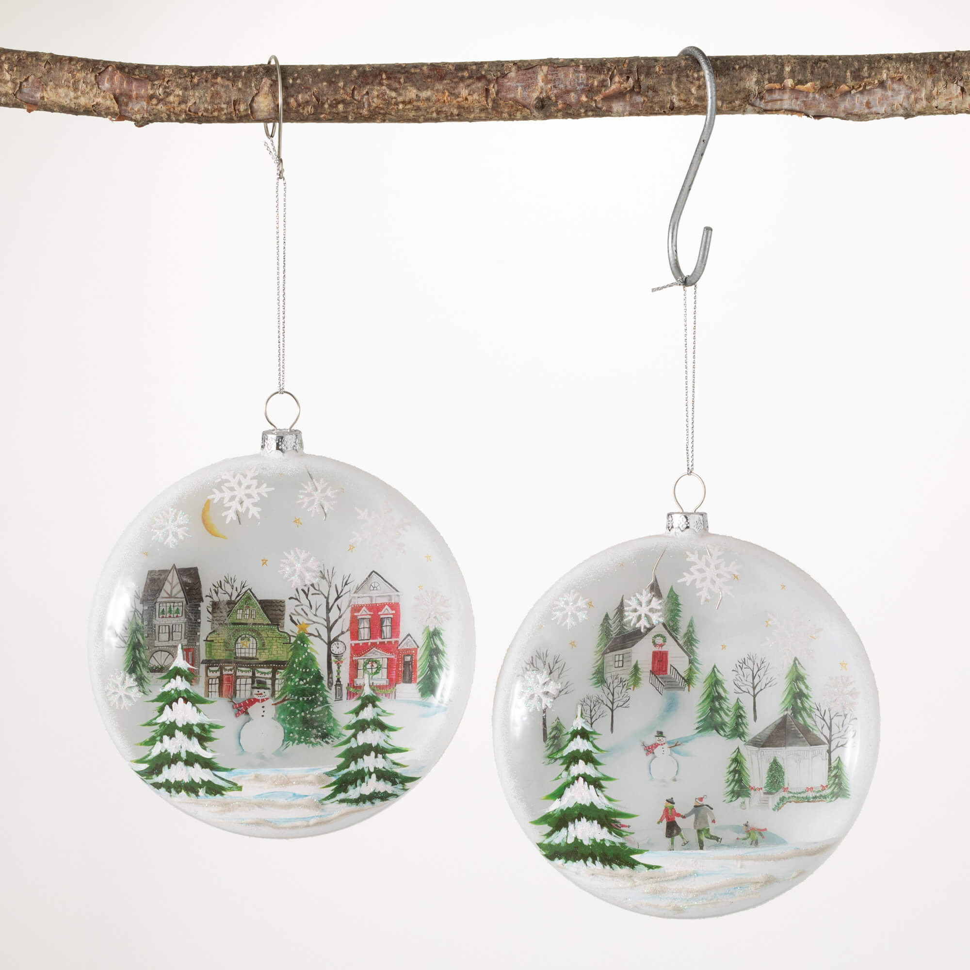 WINTER VILLAGE DISC ORNAMENTS