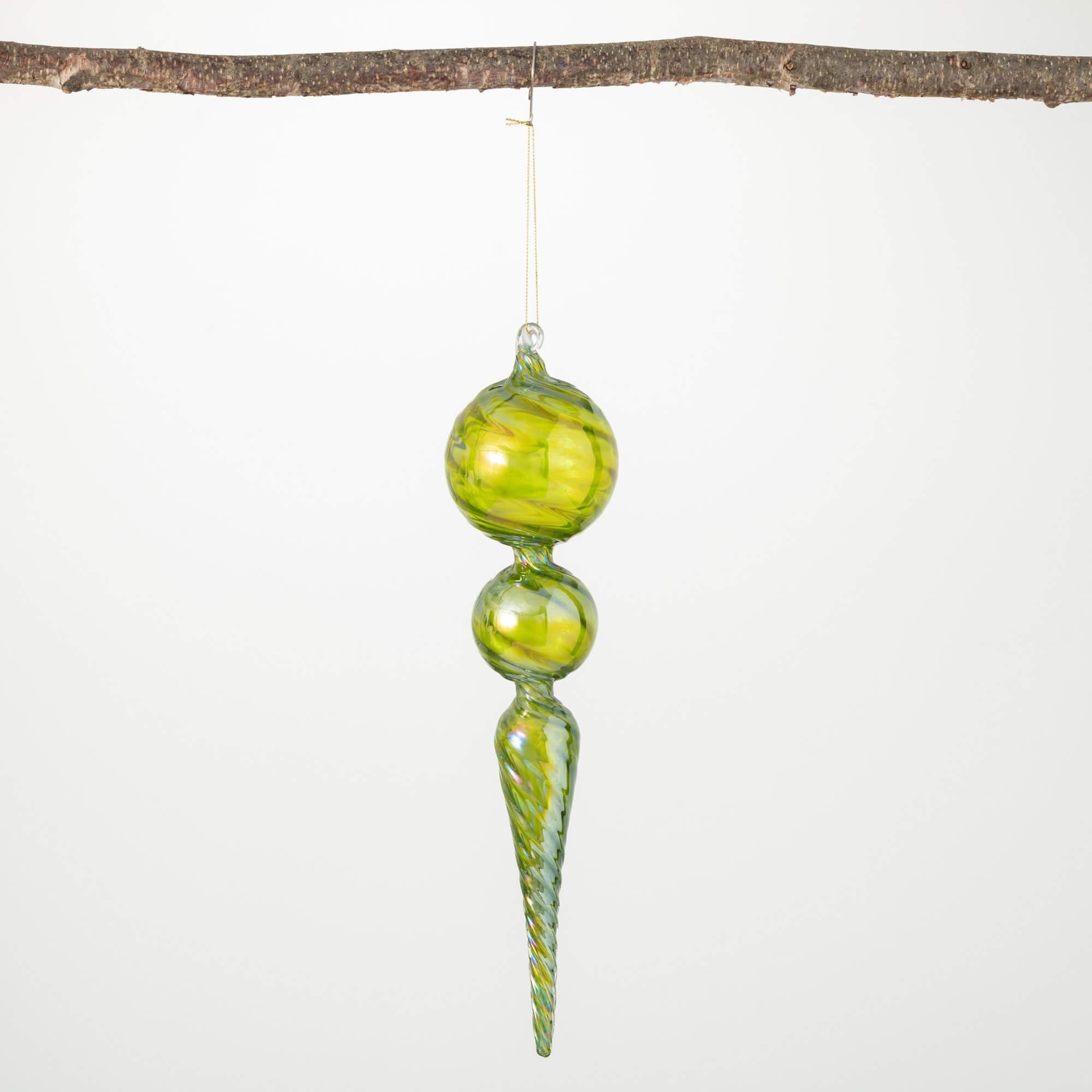 EMERALD GLASS FINIAL ORNAMENT