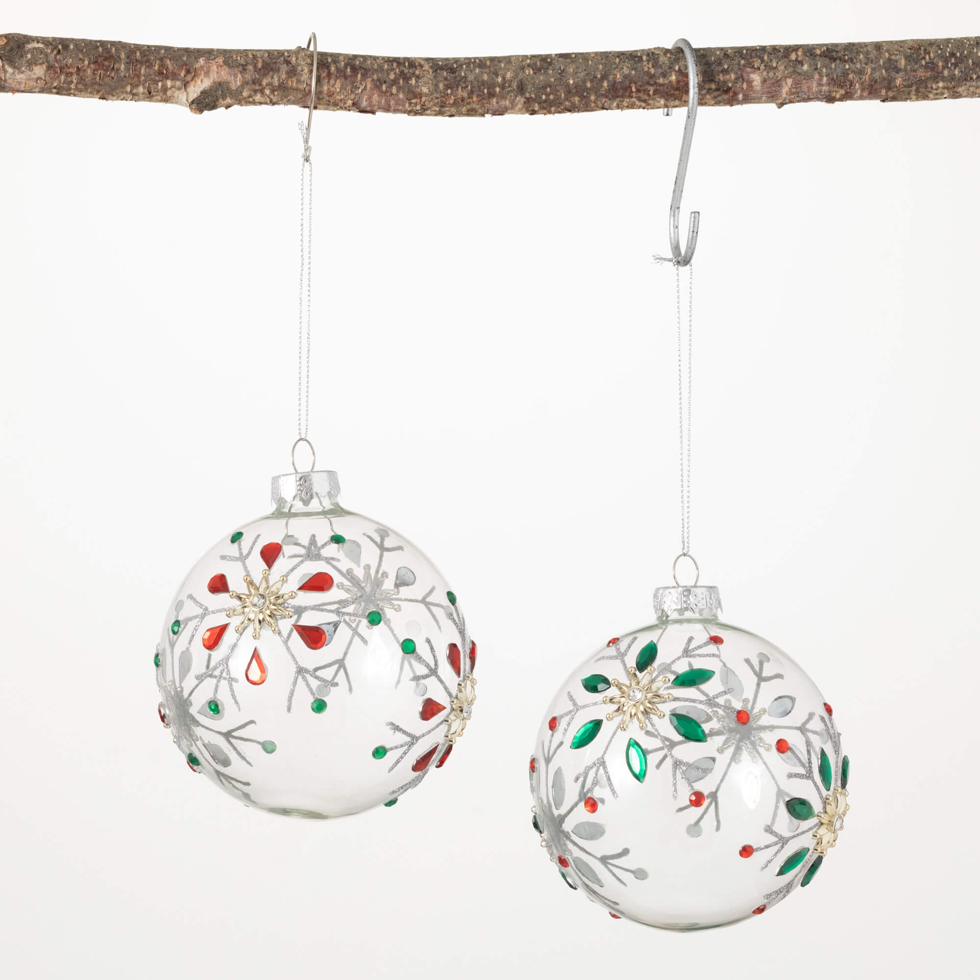 JEWELED SNOWFLAKE ORNAMENT SET