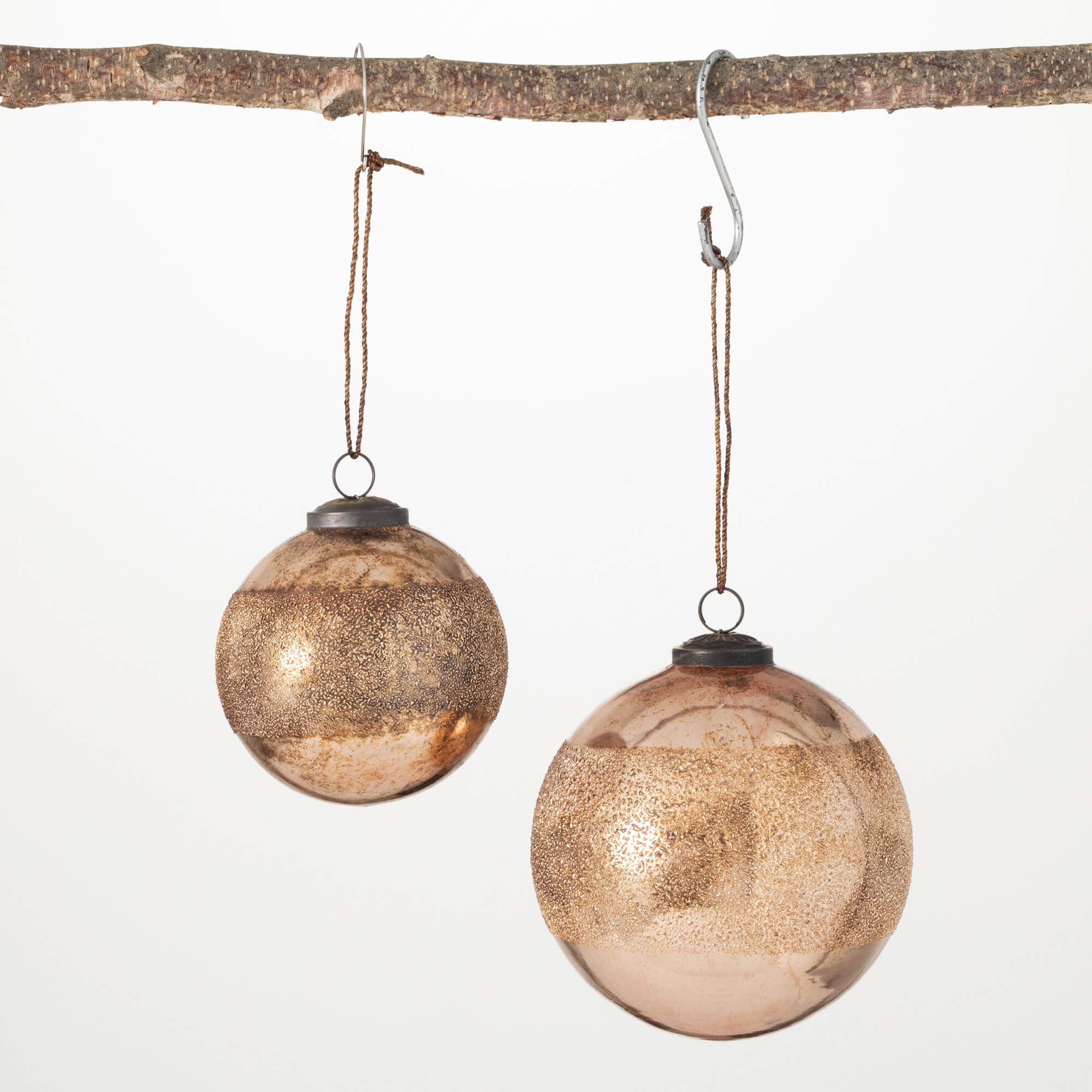 GLASS BALL ORNAMENT SET OF 2