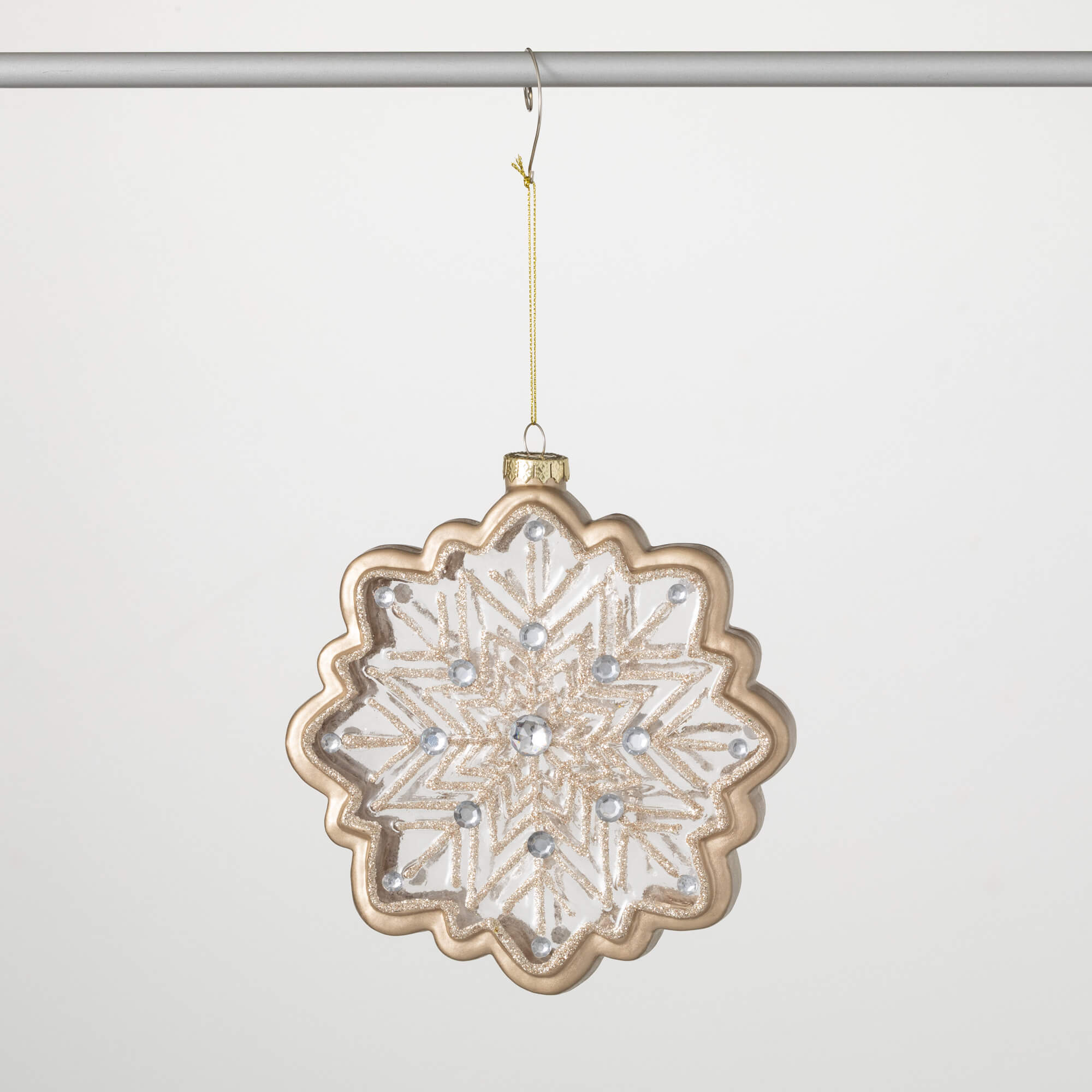 GLITTERED SNOWFLAKE ORNAMENT