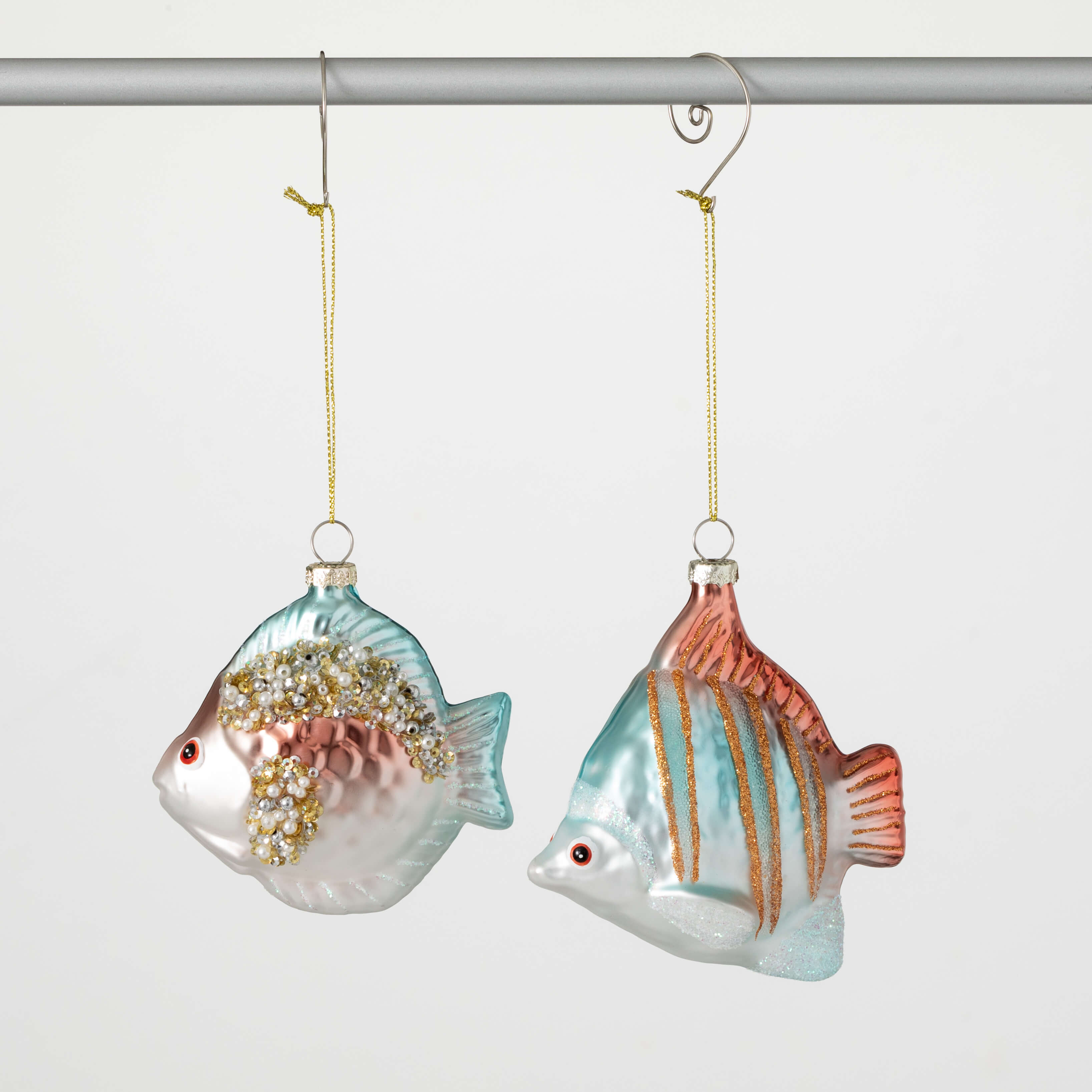 IRIDESCENT FISH ORNAMENT DUO