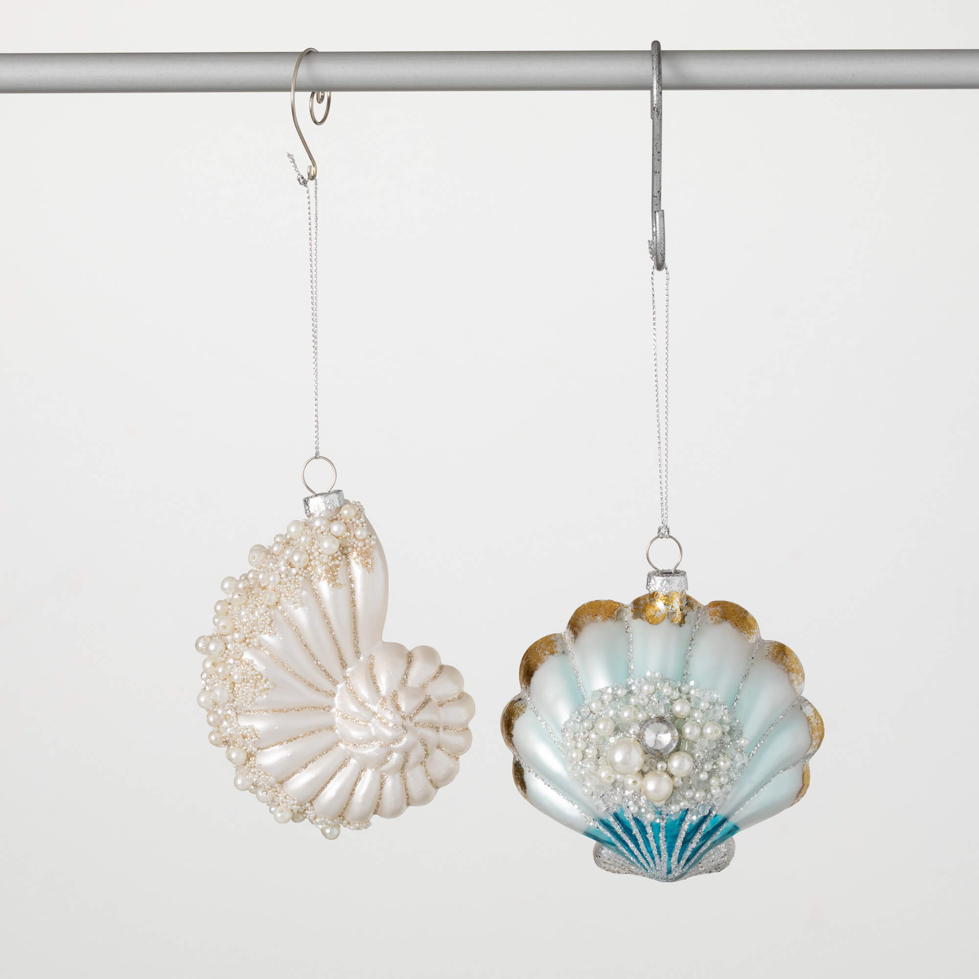 IRIDESCENT SHELL ORNAMENT DUO