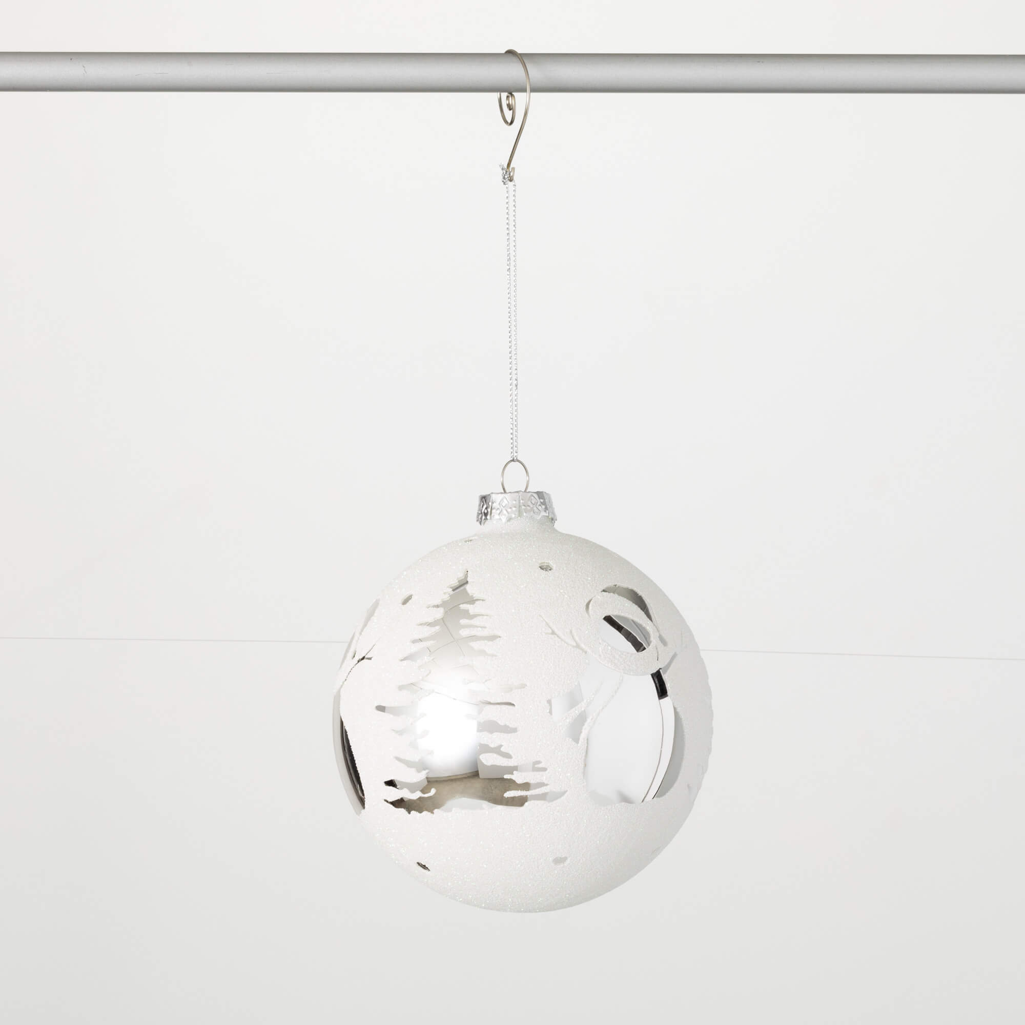 SILVER ICON BALL ORNAMENT