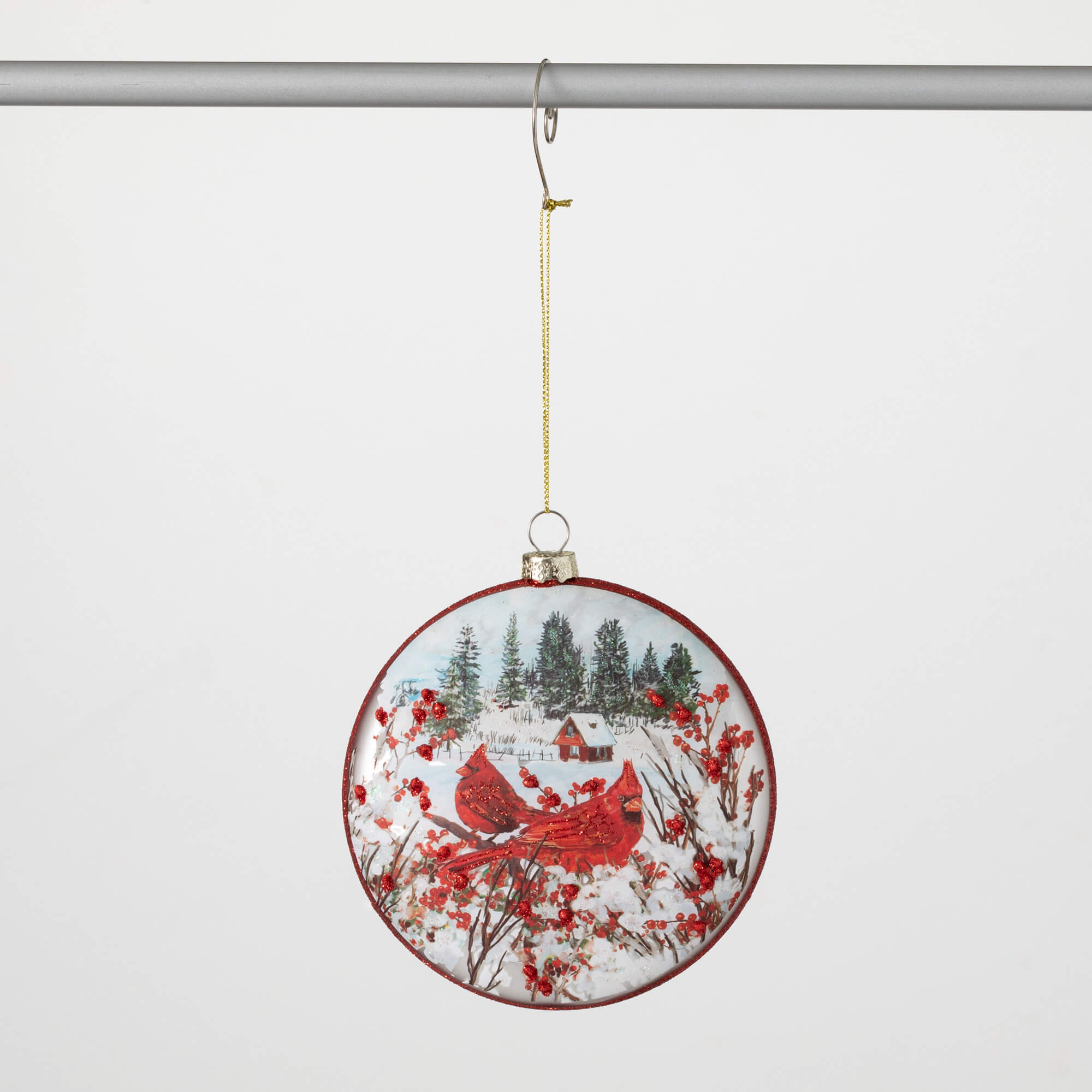 CARDINAL DISC ORNAMENT