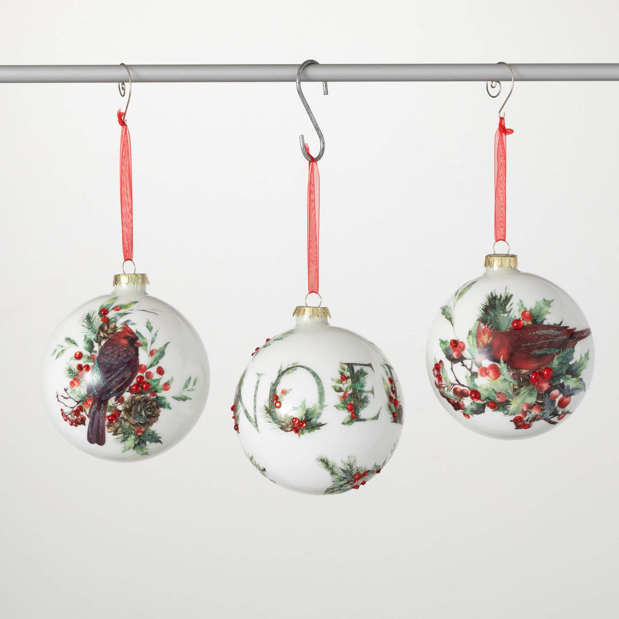 CARDINAL BALL ORNAMENTS