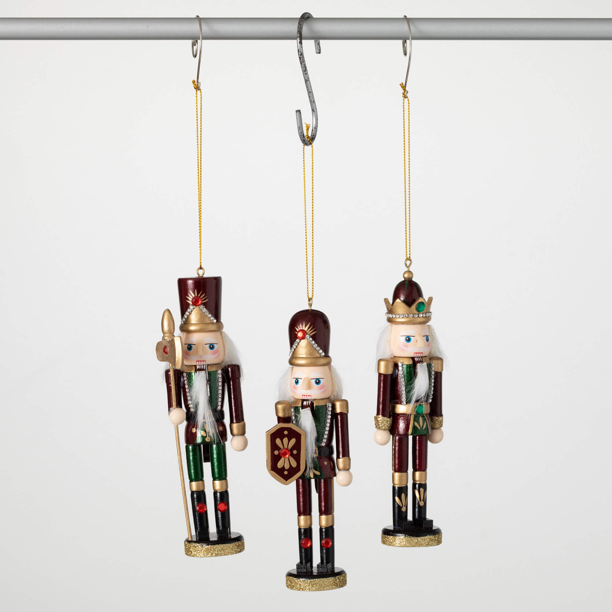 GREEN NUTCRACKER ORNAMENT TRIO