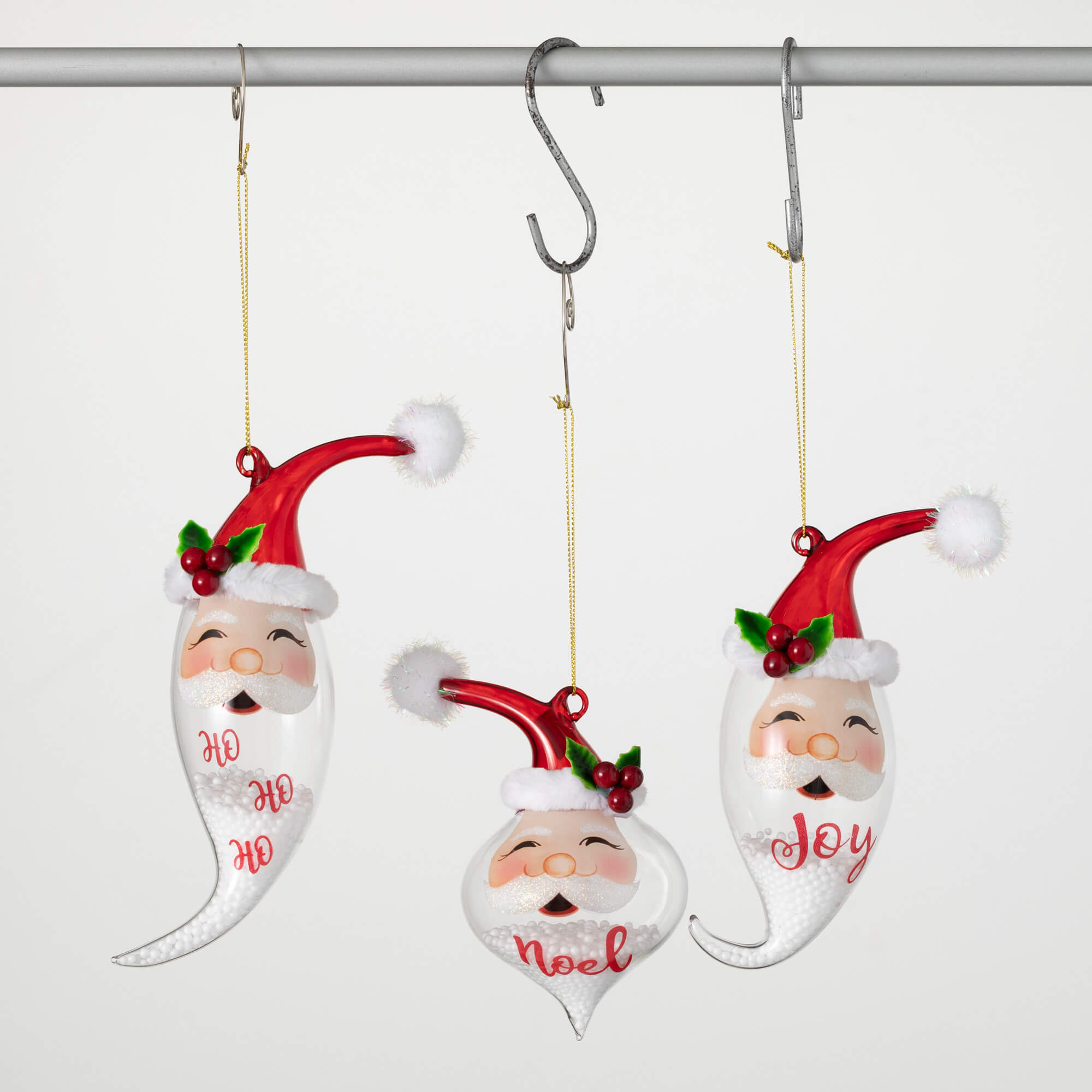 WHIMSICAL SANTA HEAD TRIO