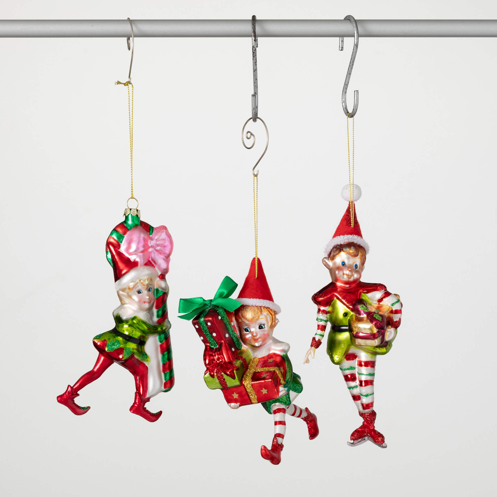 WHIMSICAL ELF ORNAMENT TRIO