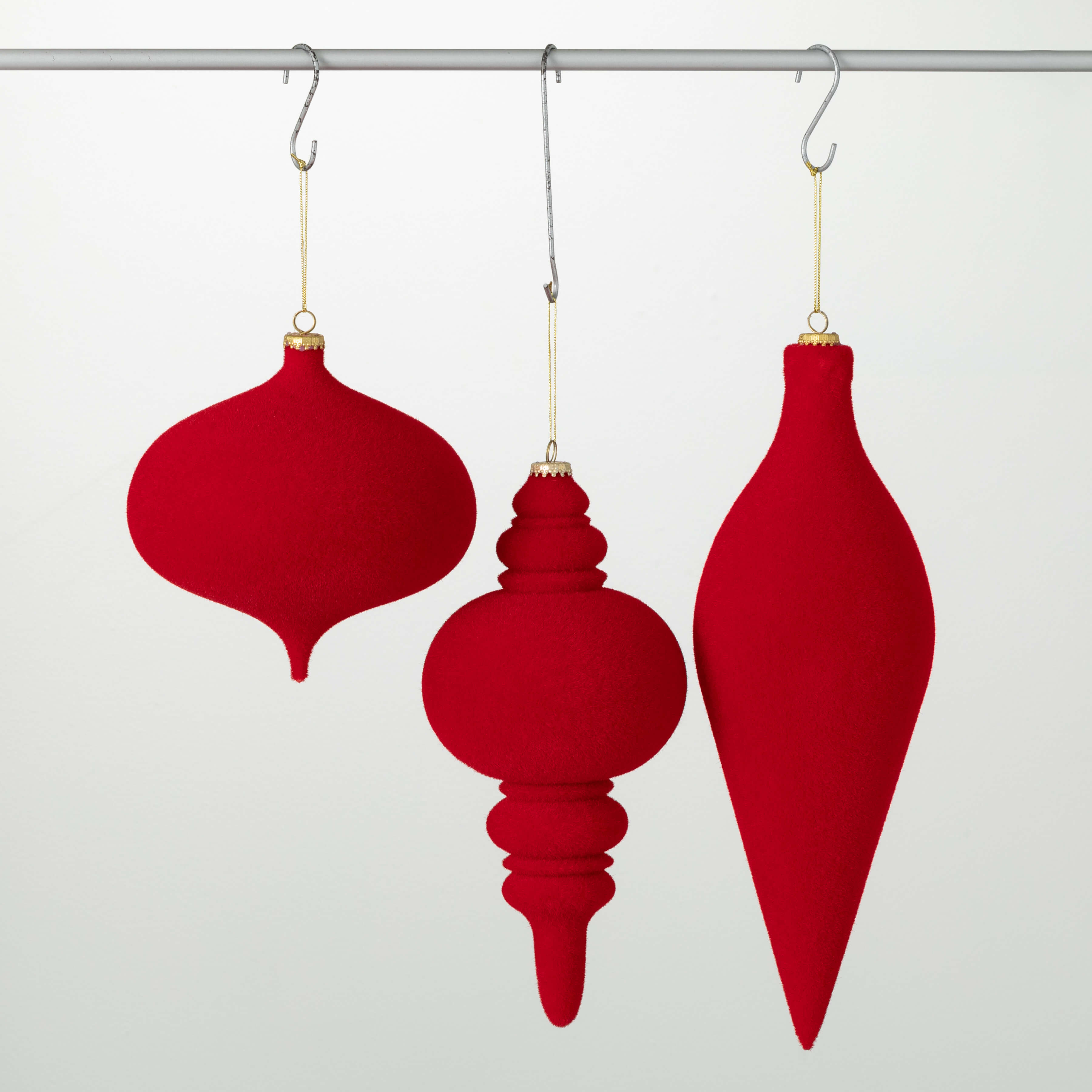 RED VELVET ORNAMENT SET OF 3