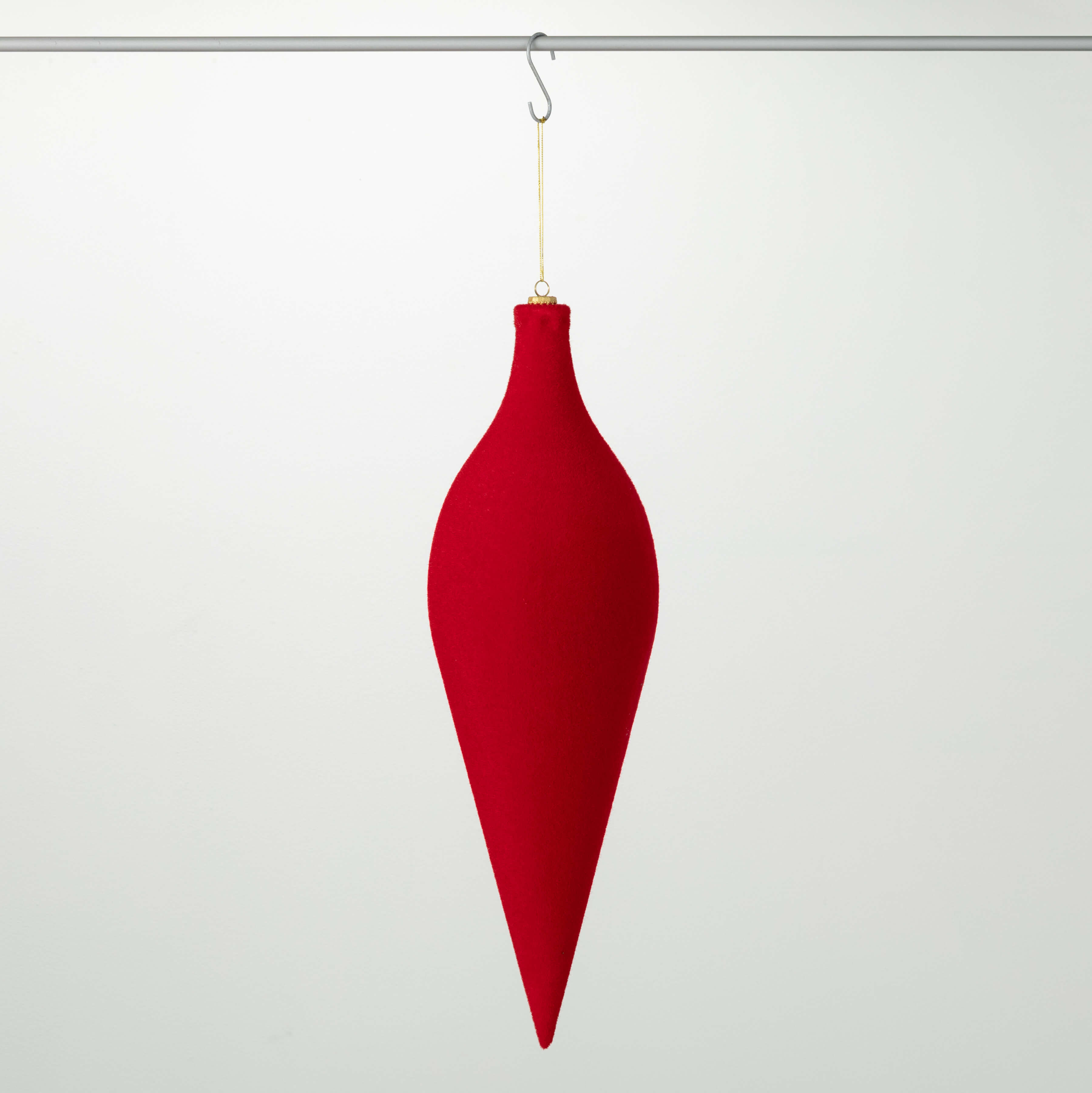 RED VELVET TEAR DROP ORNAMENT