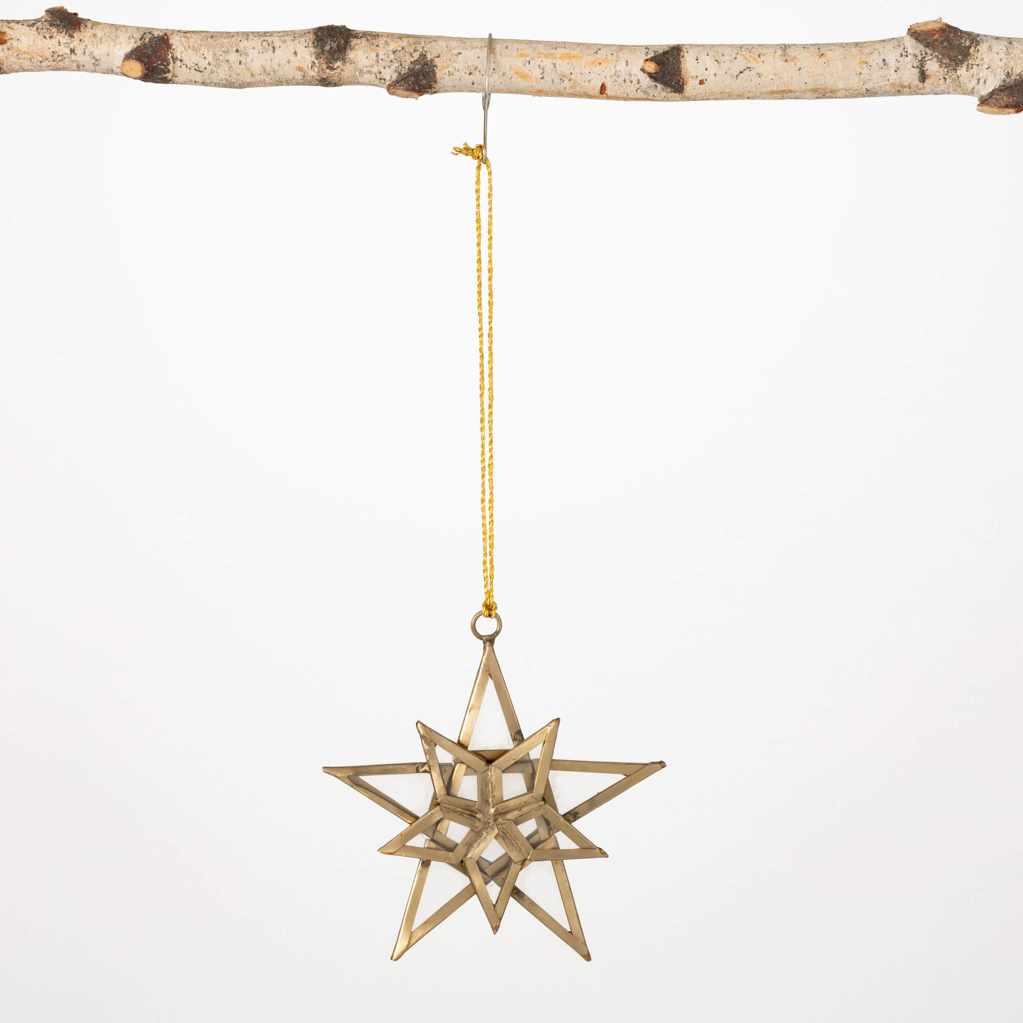 GOLD METAL STAR ORNAMENT