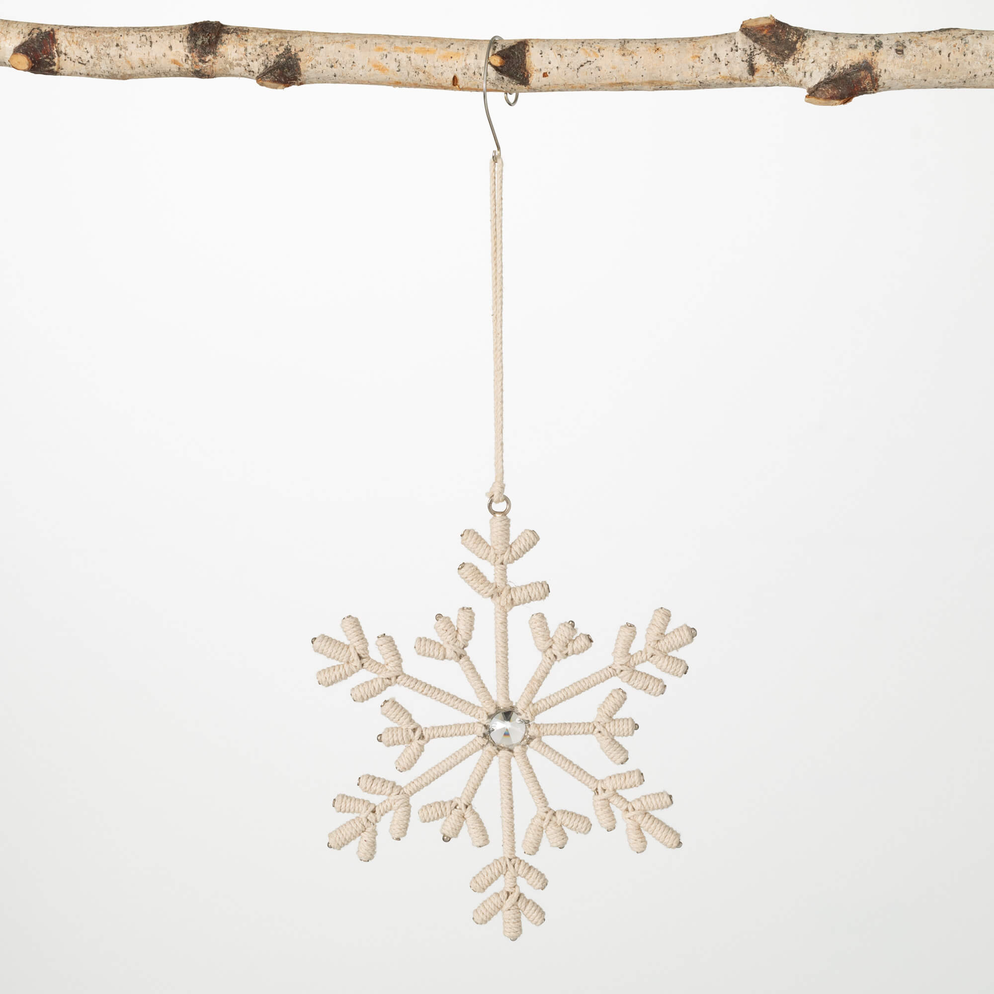 WOVEN SNOWFLAKE GEM ORNAMENT