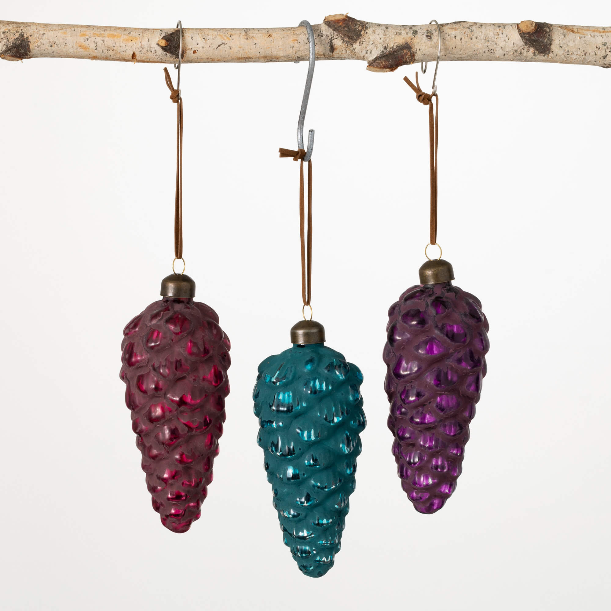 RICH PINECONE ORNAMENT TRIO