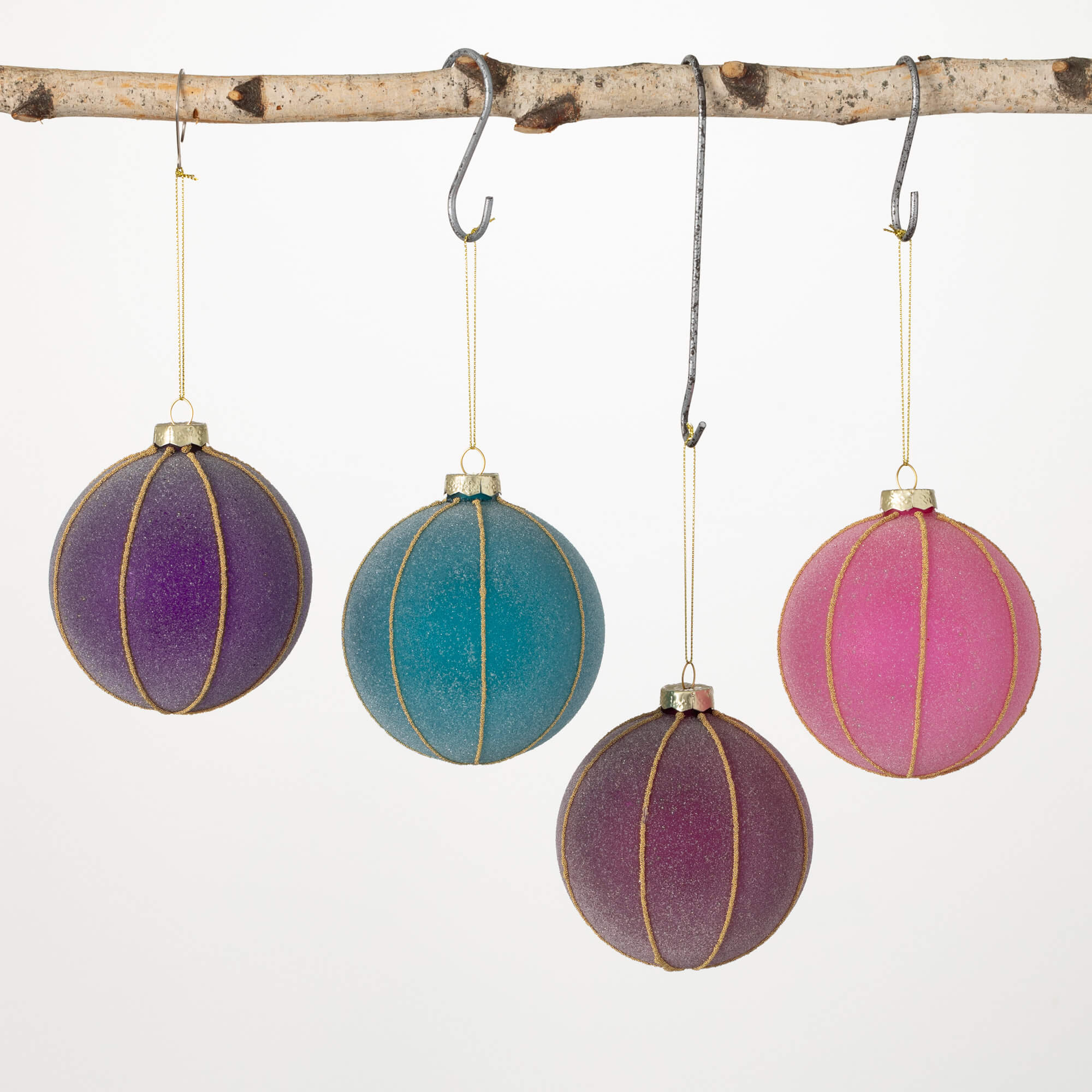 ICY COLORED ORNAMENT SET OF 4