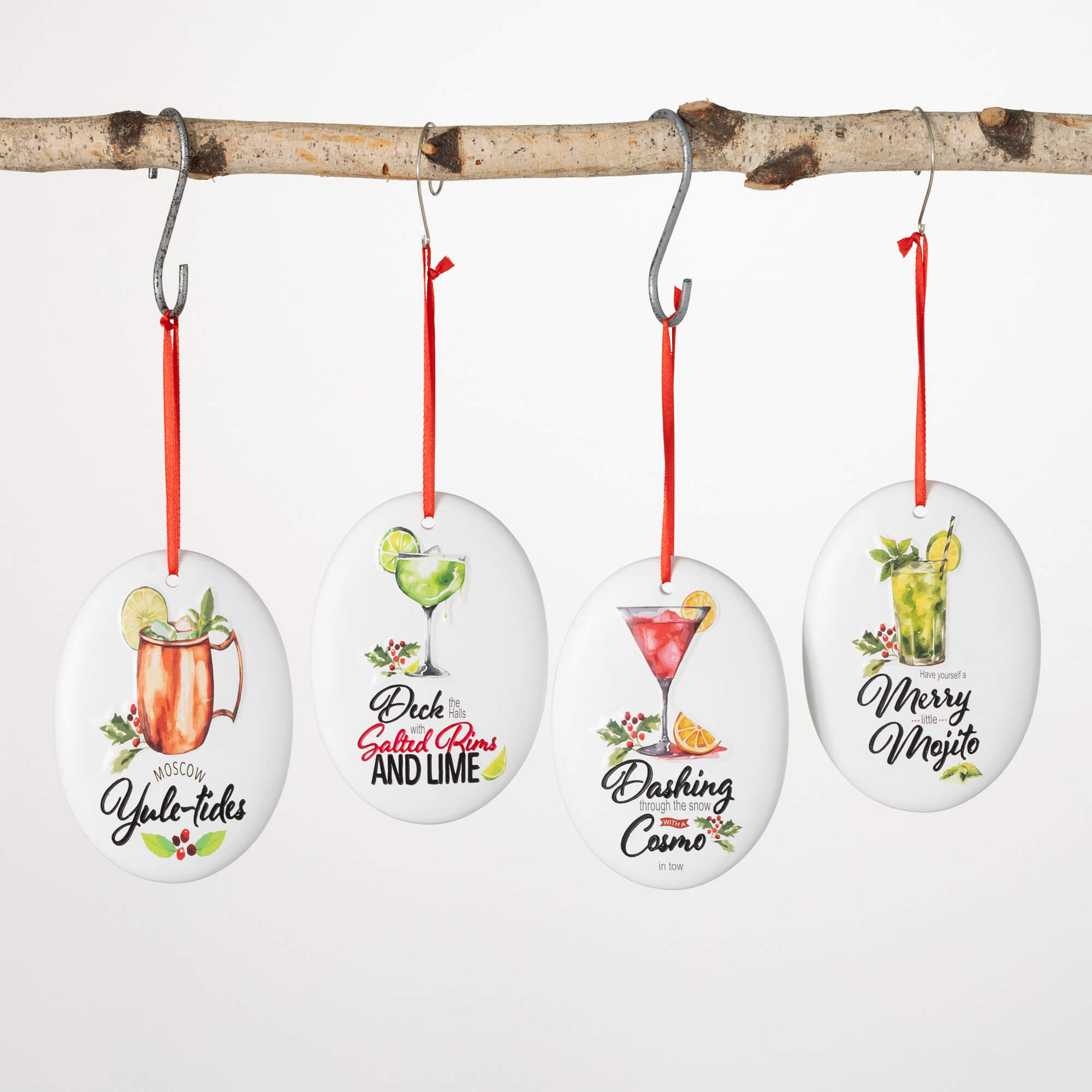 COCKTAIL DISC ORNAMENTS SET 4