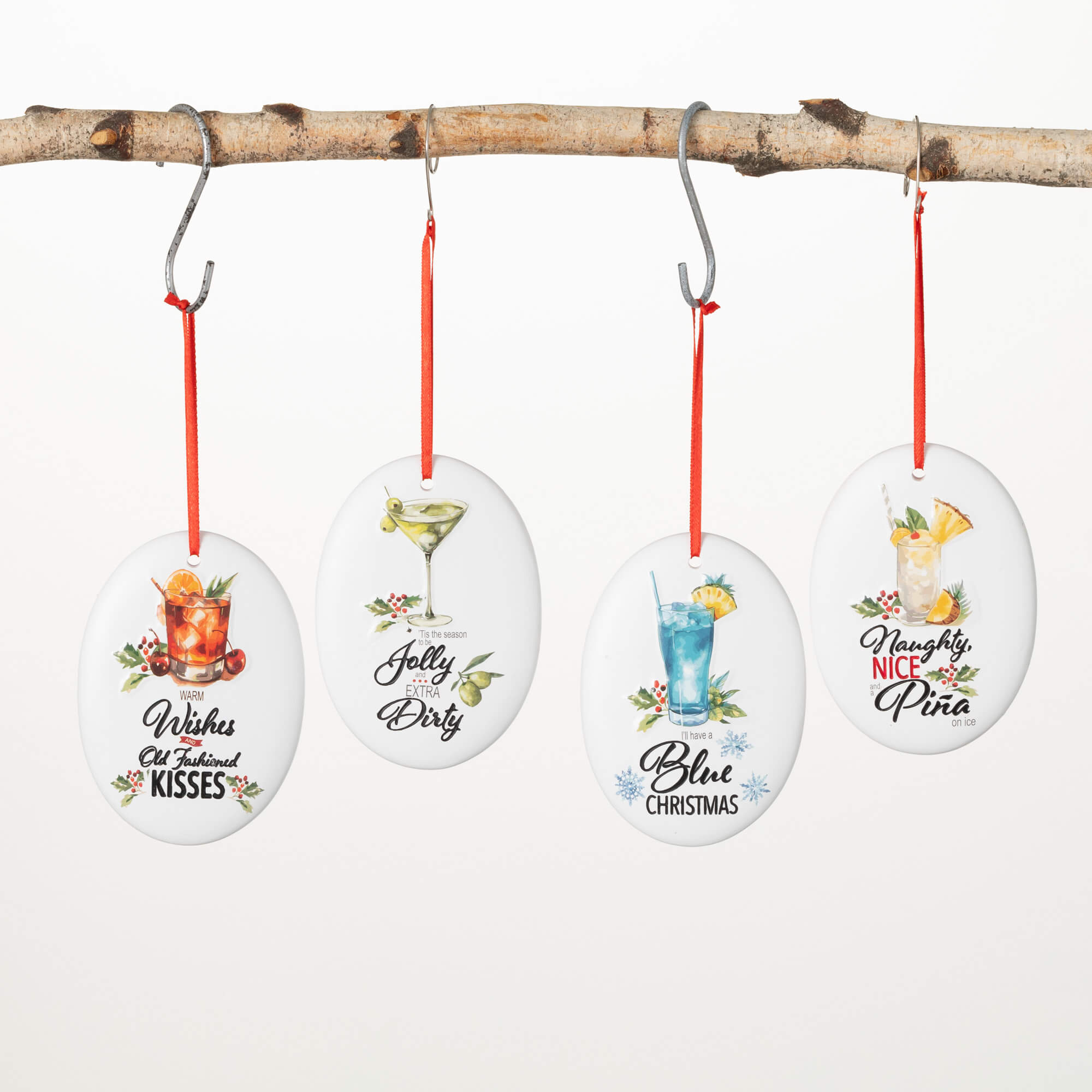 COCKTAIL DISC ORNAMENTS SET 4