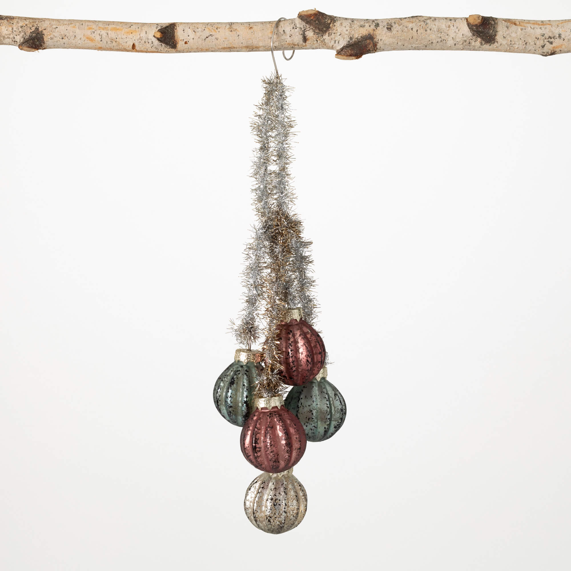 VINTAGE TINSEL BALL ORNAMENT