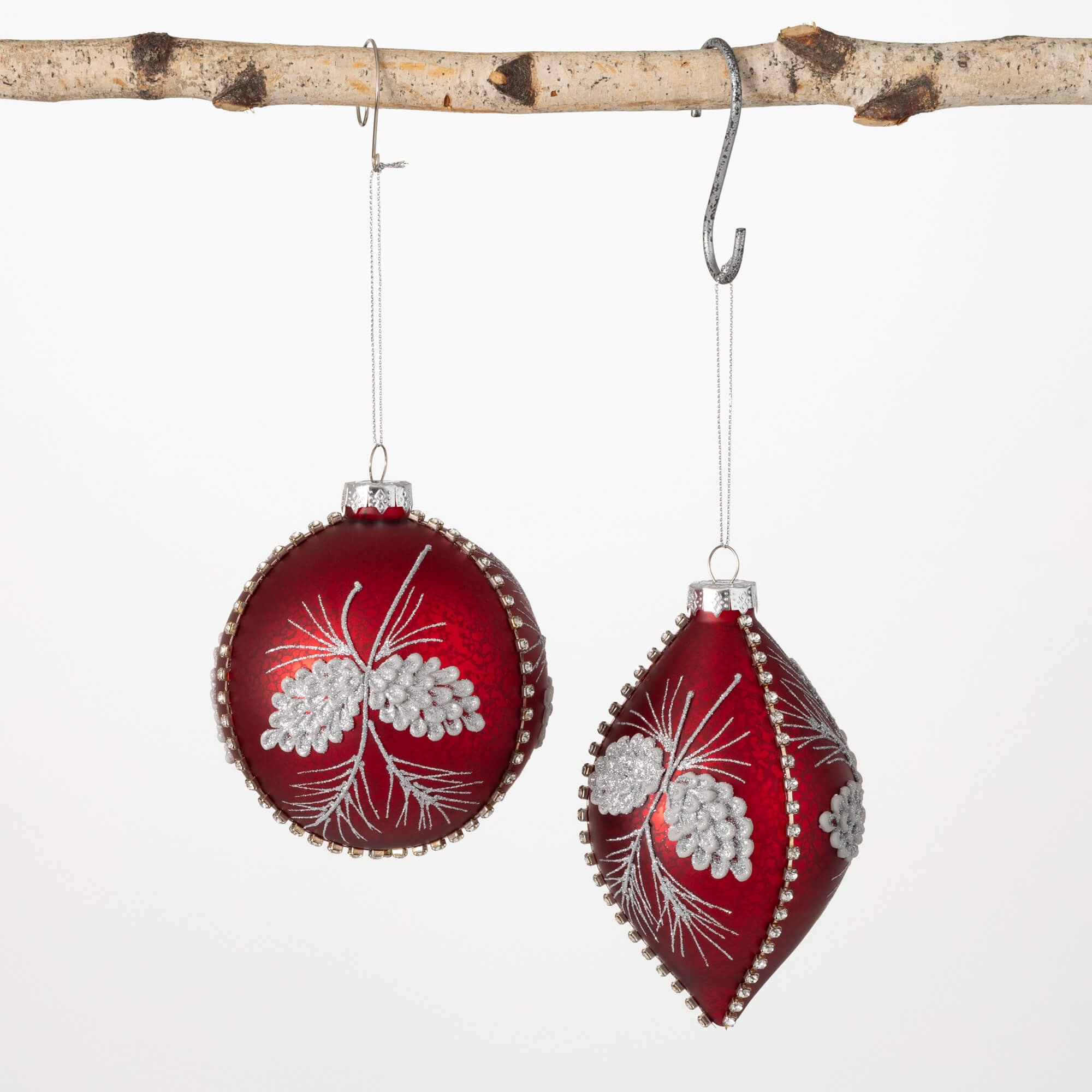 PINECONE CRYSTAL RED ORNAMENT