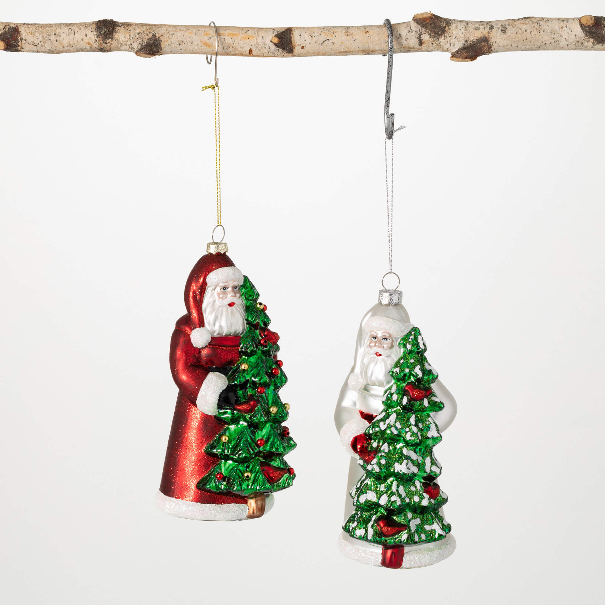 CLASSIC SANTA GLASS ORNAMENT S