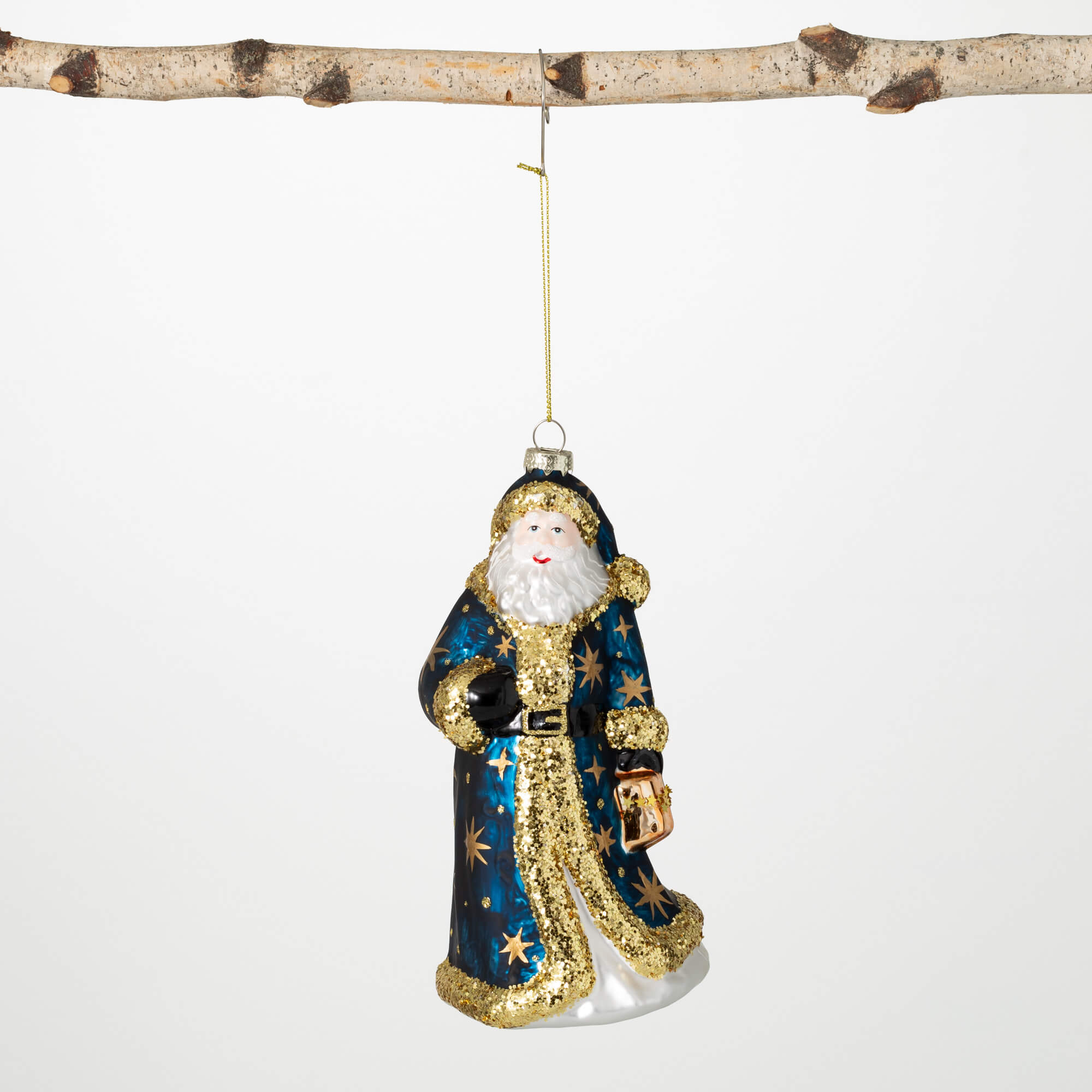 CELESTIAL SANTA GLASS ORNAMENT