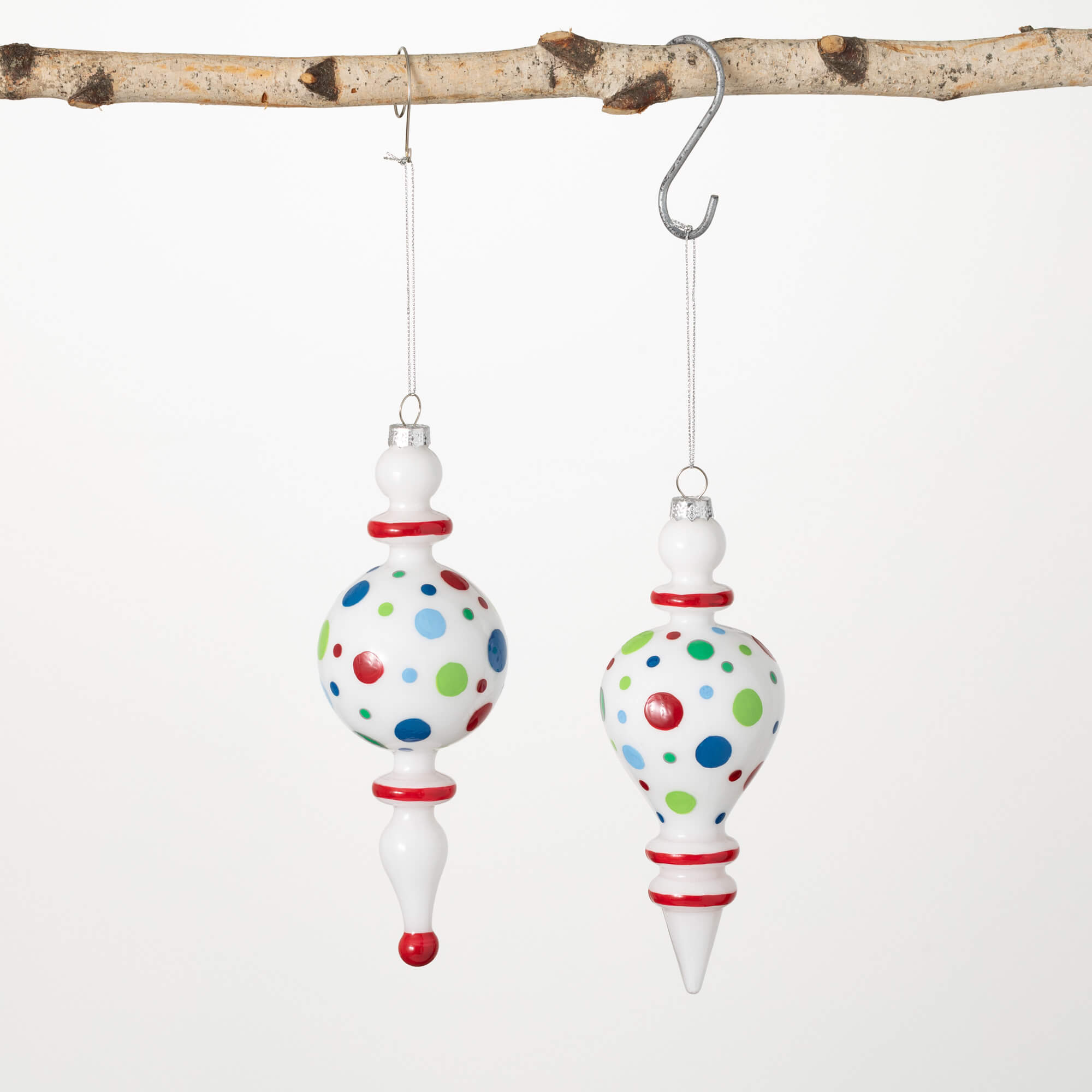 POLKA DOT FINIAL ORNAMENT SET