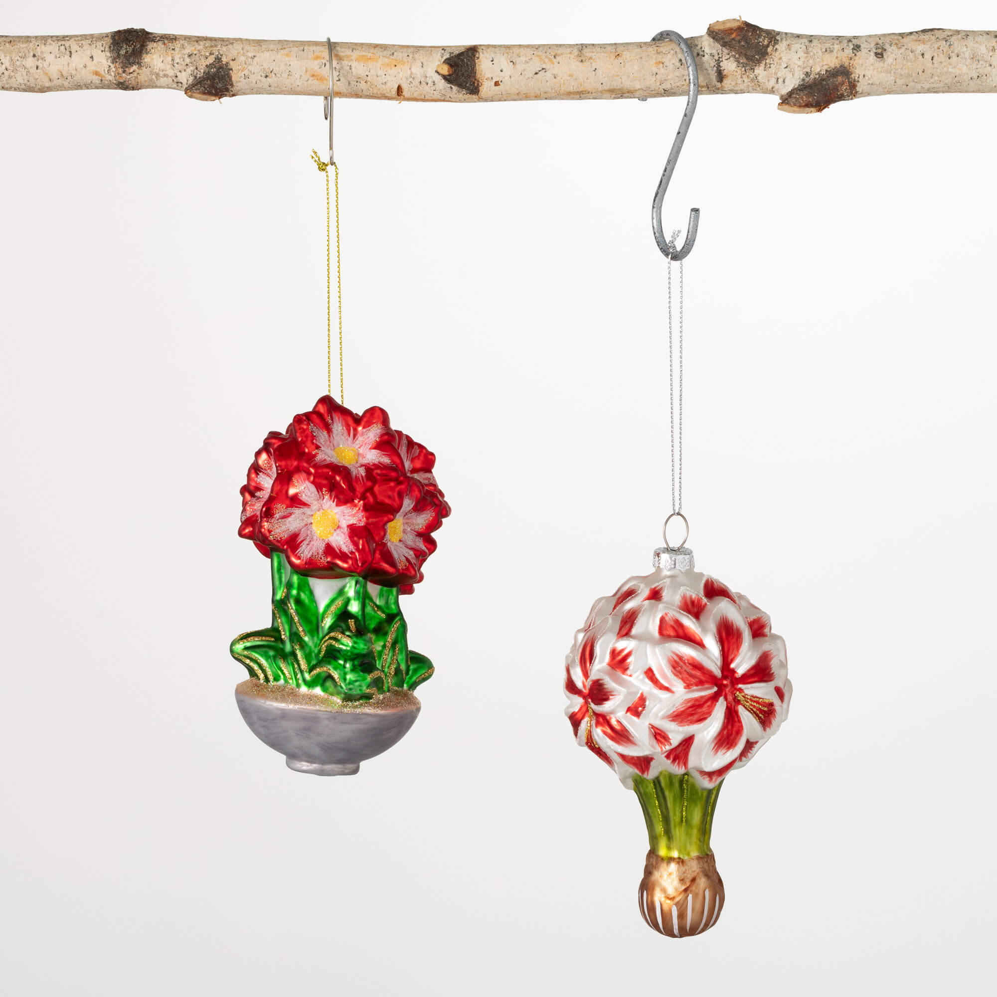 AMARYLLIS FLOWER GLASS ORNAMEN