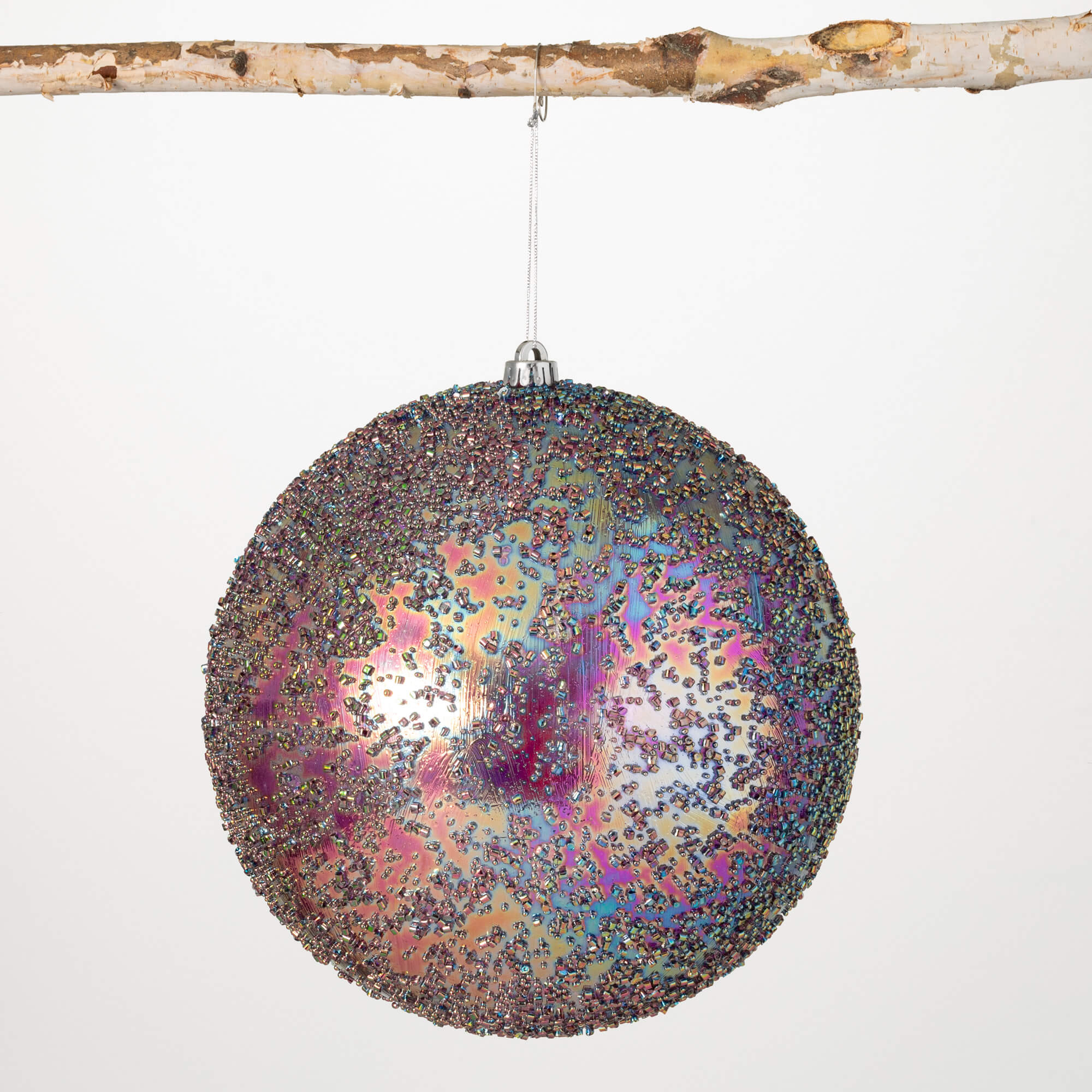 12" PLUM LUSTER BALL ORNAMENT