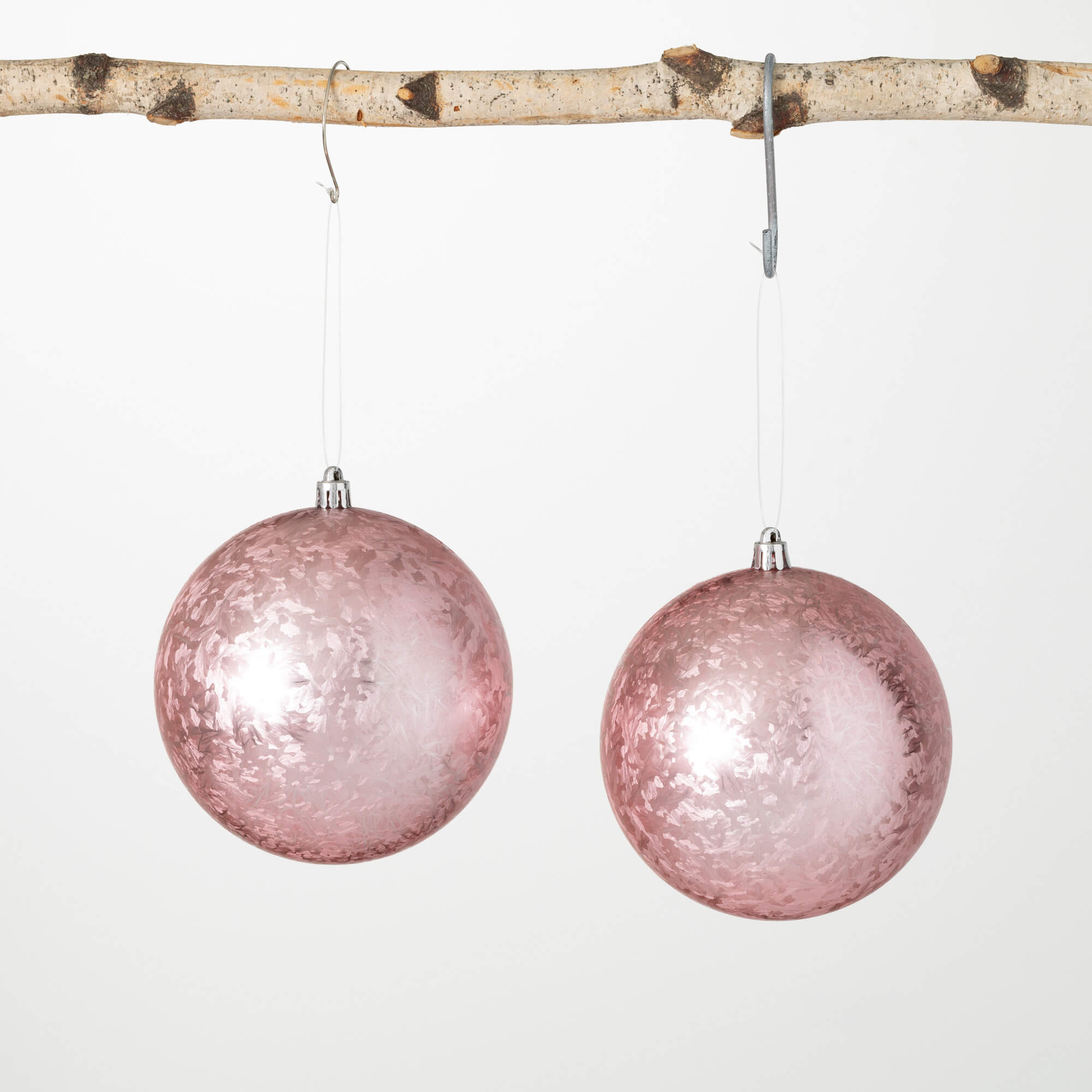 FROSTED PINK BALL ORNAMENT SET