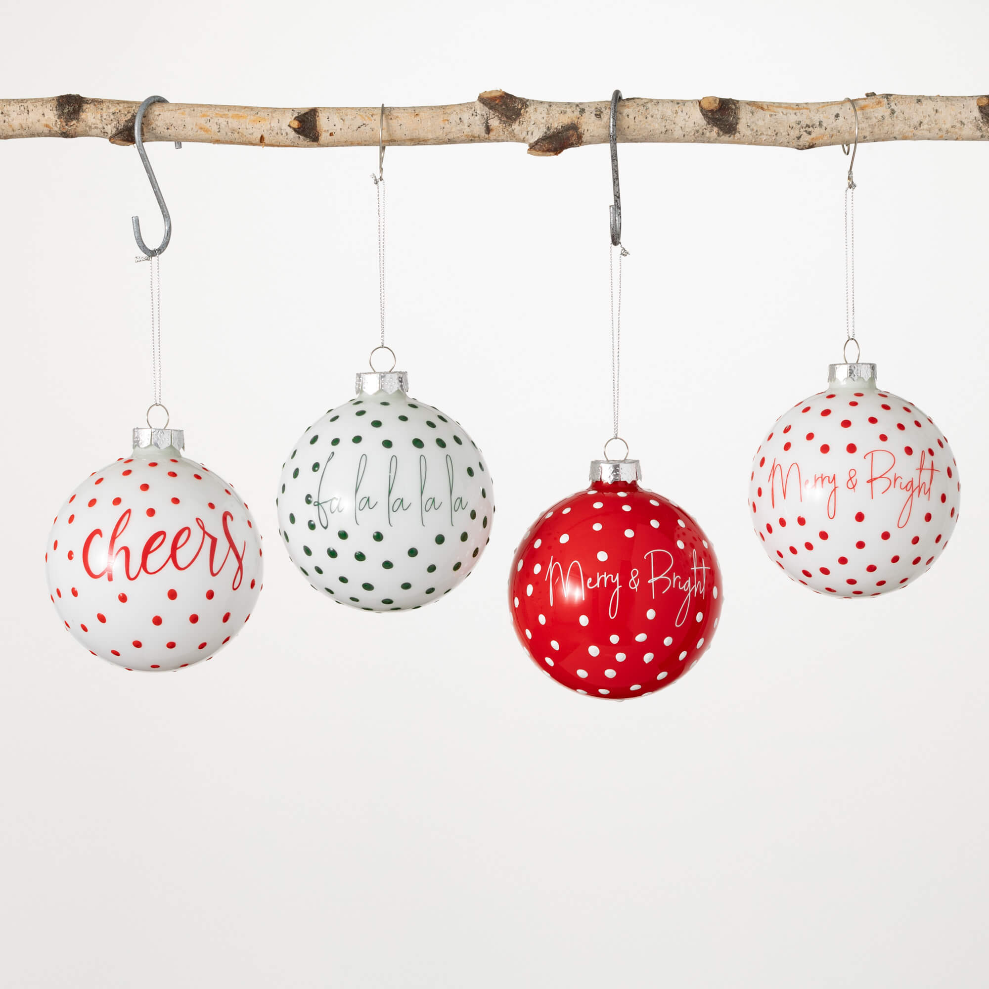 DOTS GLASS BALL ORNAMENT SET 4