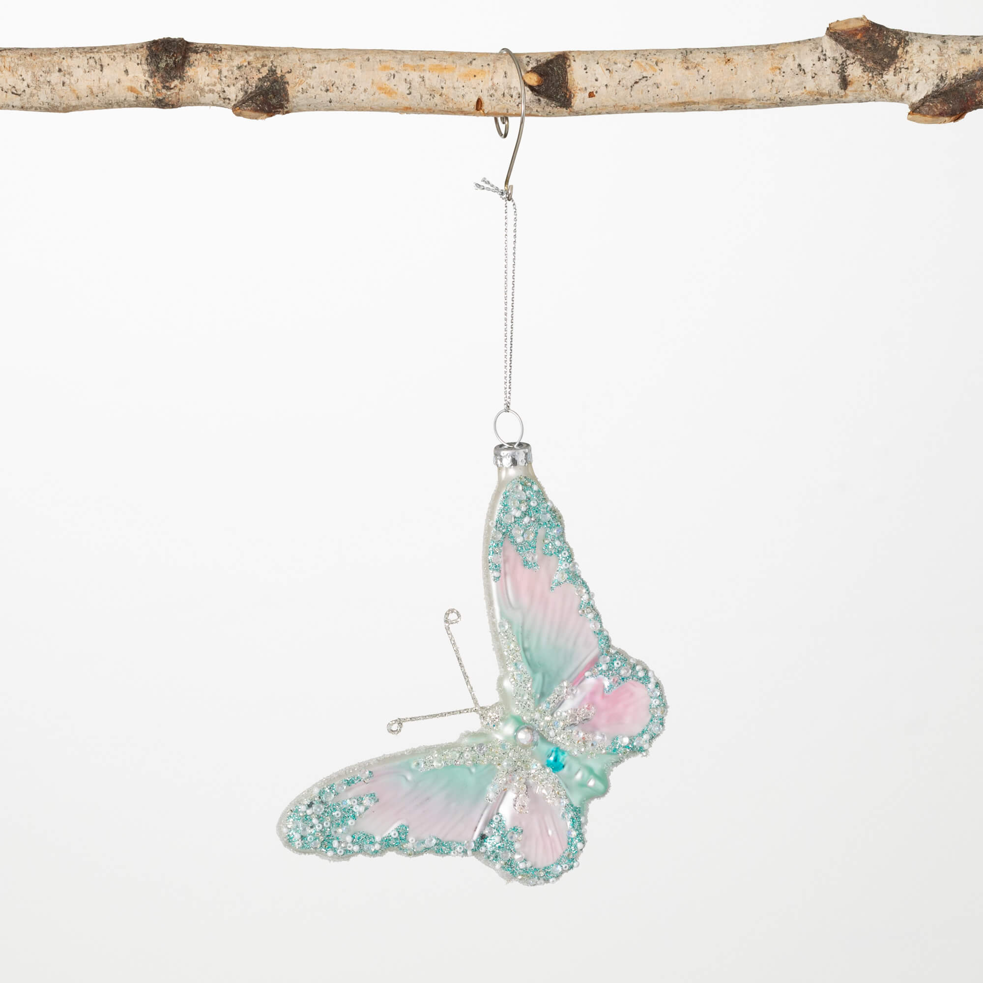 PASTEL BUTTERFLY GLASS ORNAMEN