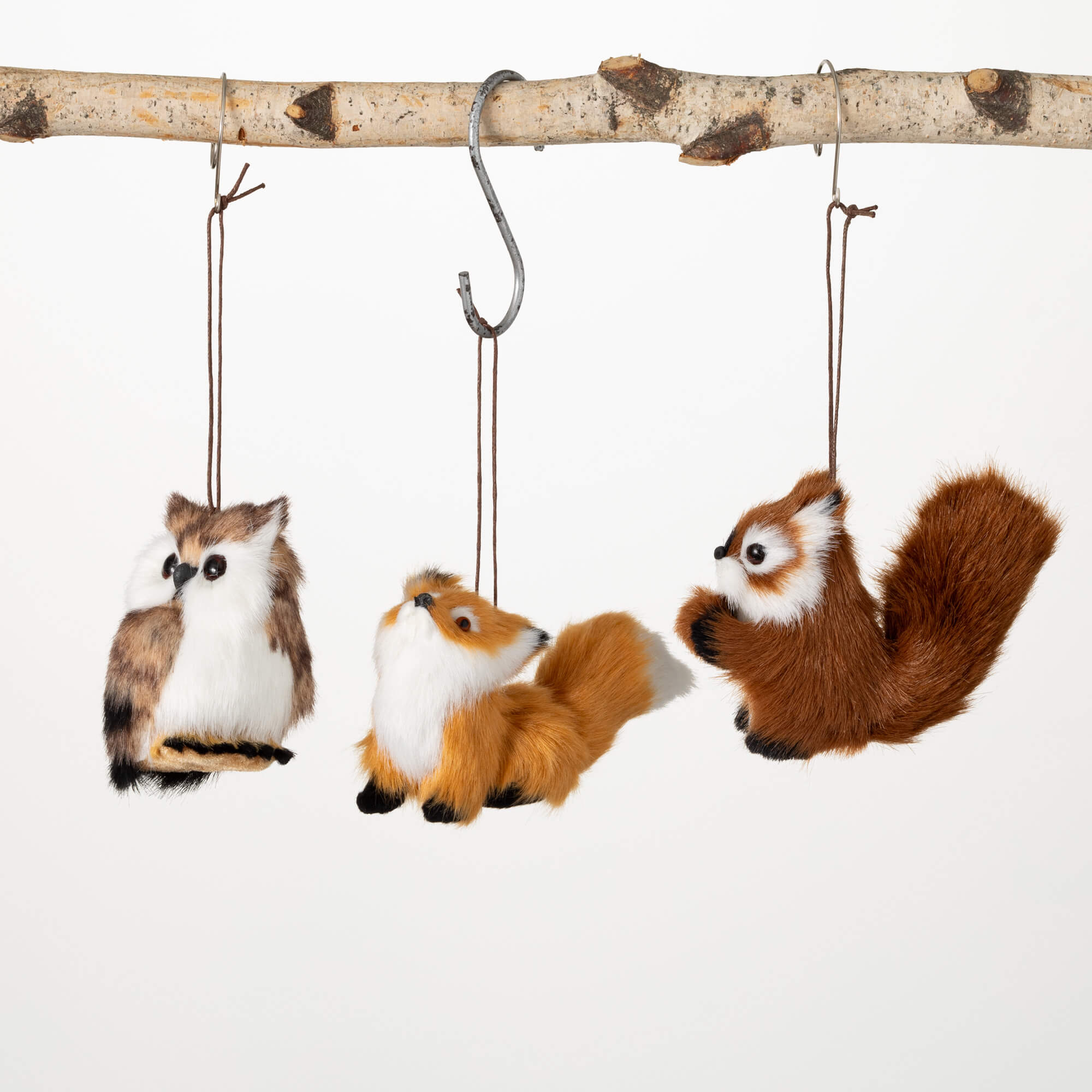 FURRY ANIMAL ORNAMENT SET 3