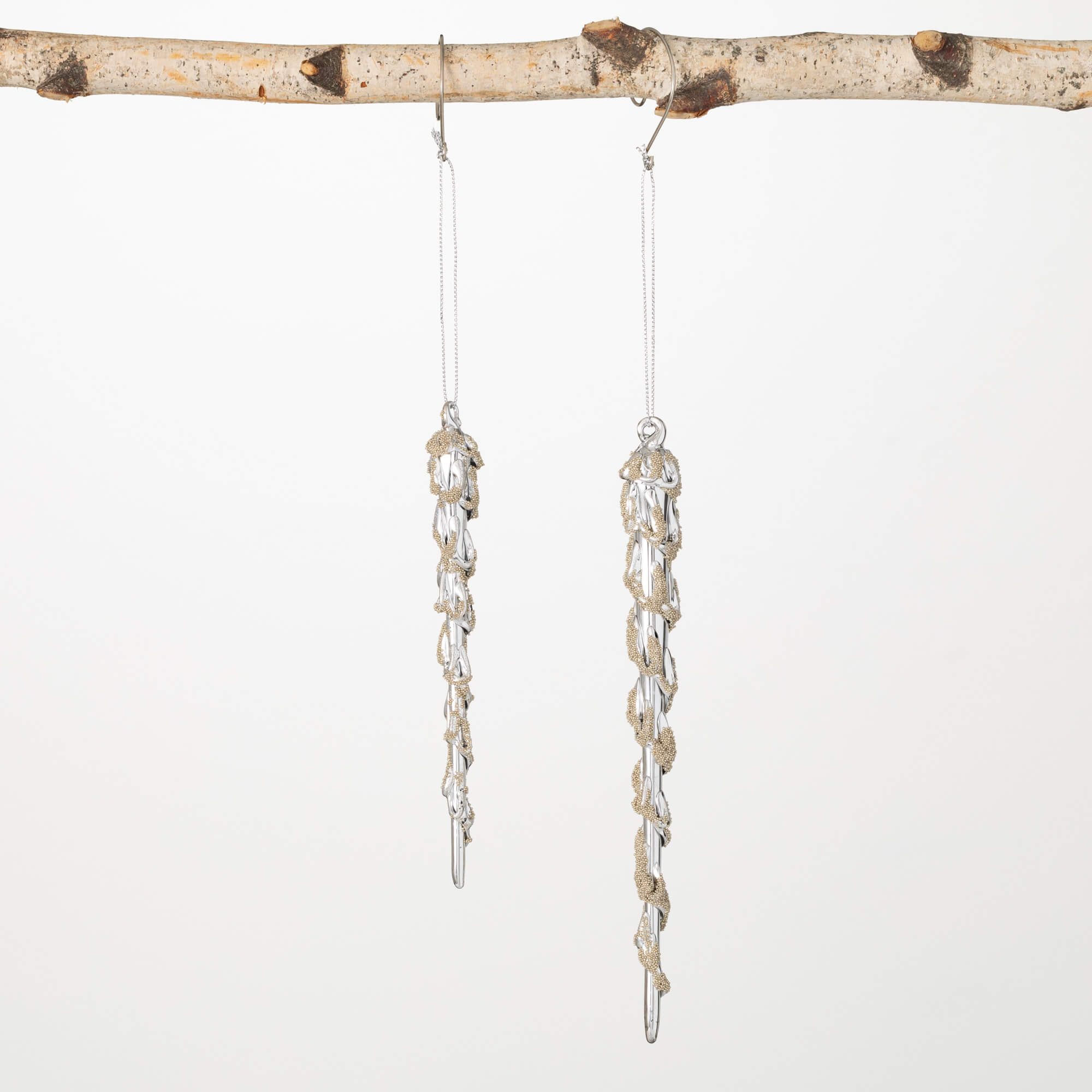 BEADED ICICLE ORNAMENT SET 2