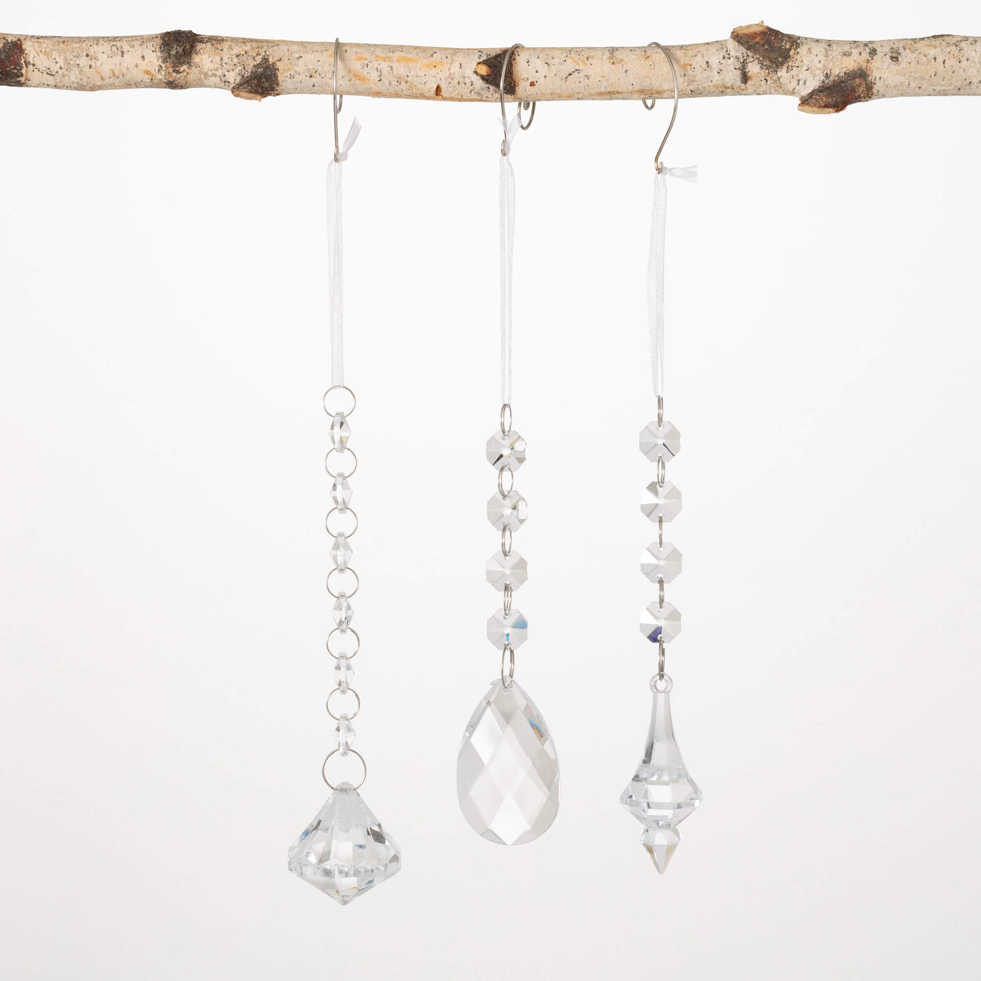 CRYSTAL DROP GLASS ORNAMENT SE